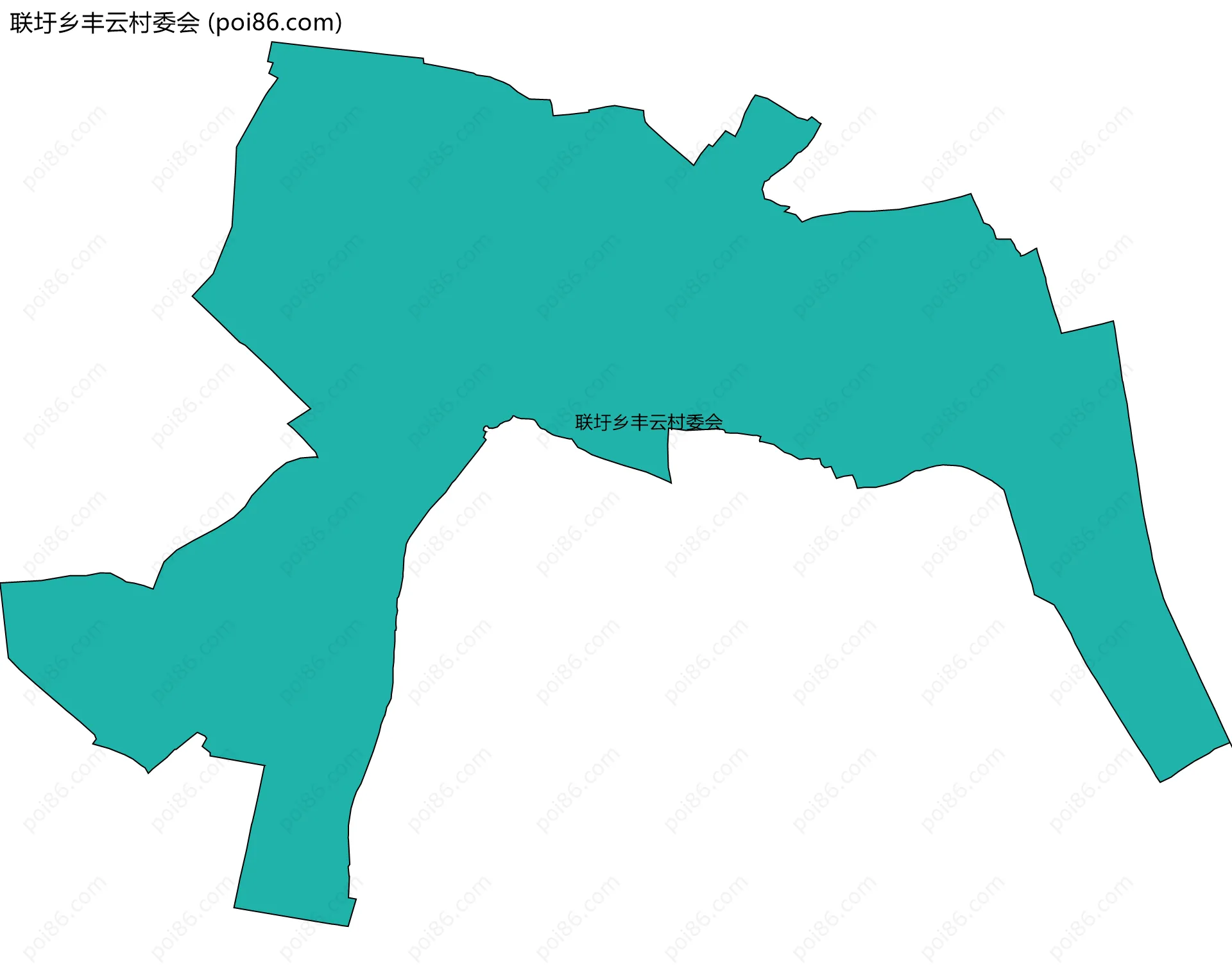 联圩乡丰云村委会边界地图