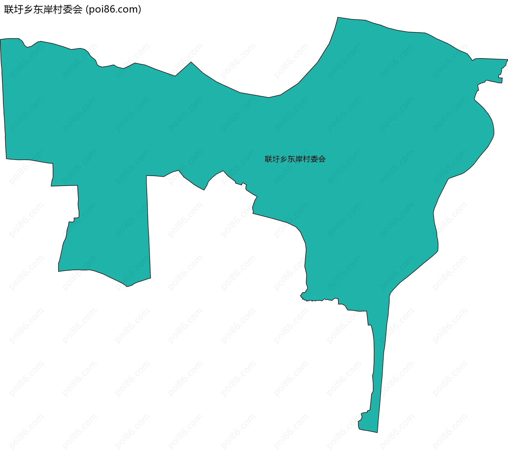 联圩乡东岸村委会边界地图