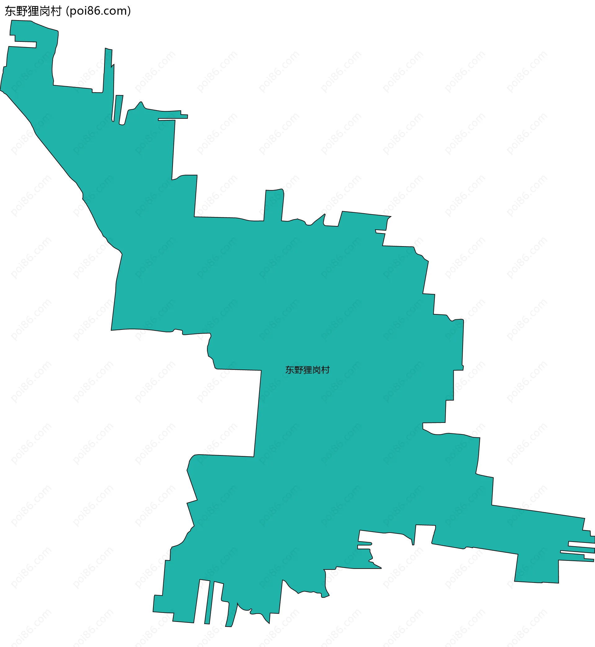 东野狸岗村边界地图