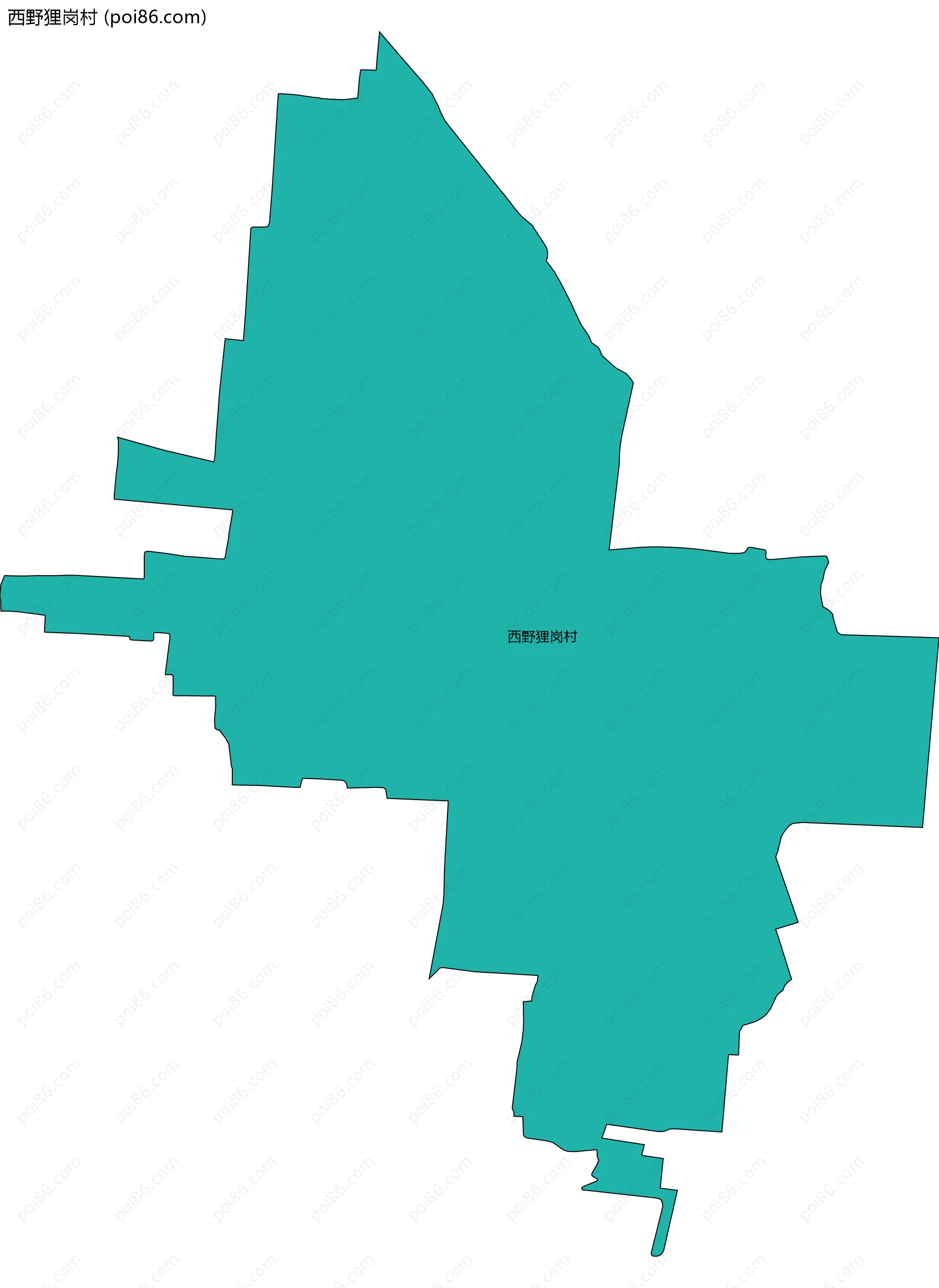 西野狸岗村边界地图