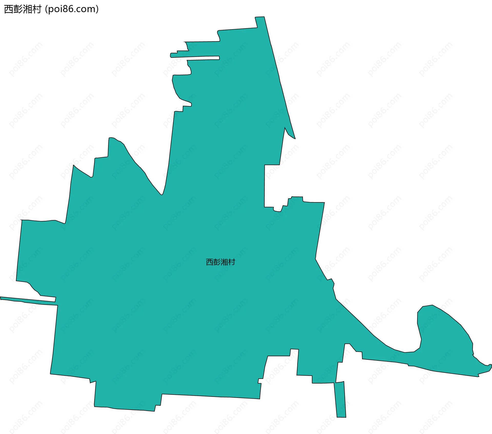 西彭湘村边界地图