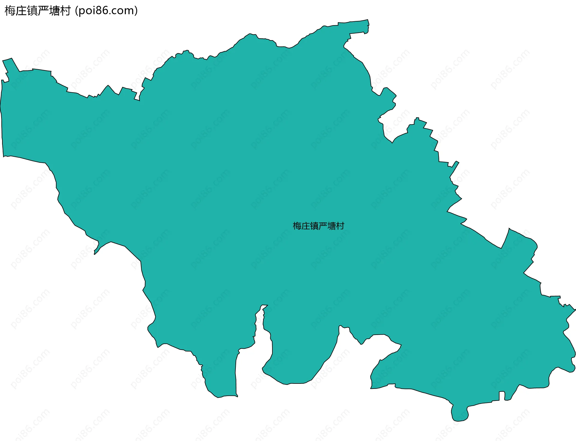 梅庄镇严塘村边界地图