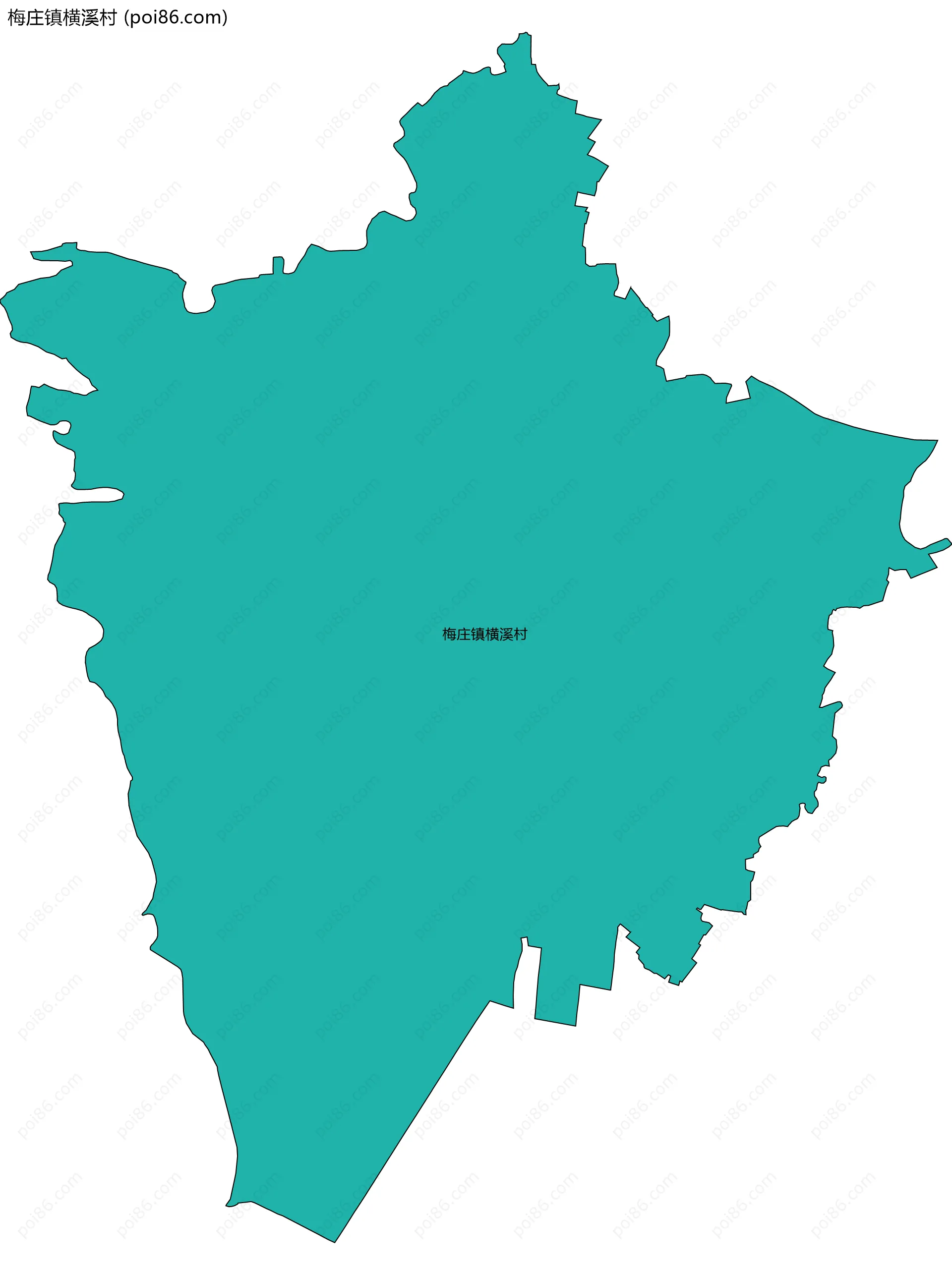 梅庄镇横溪村边界地图