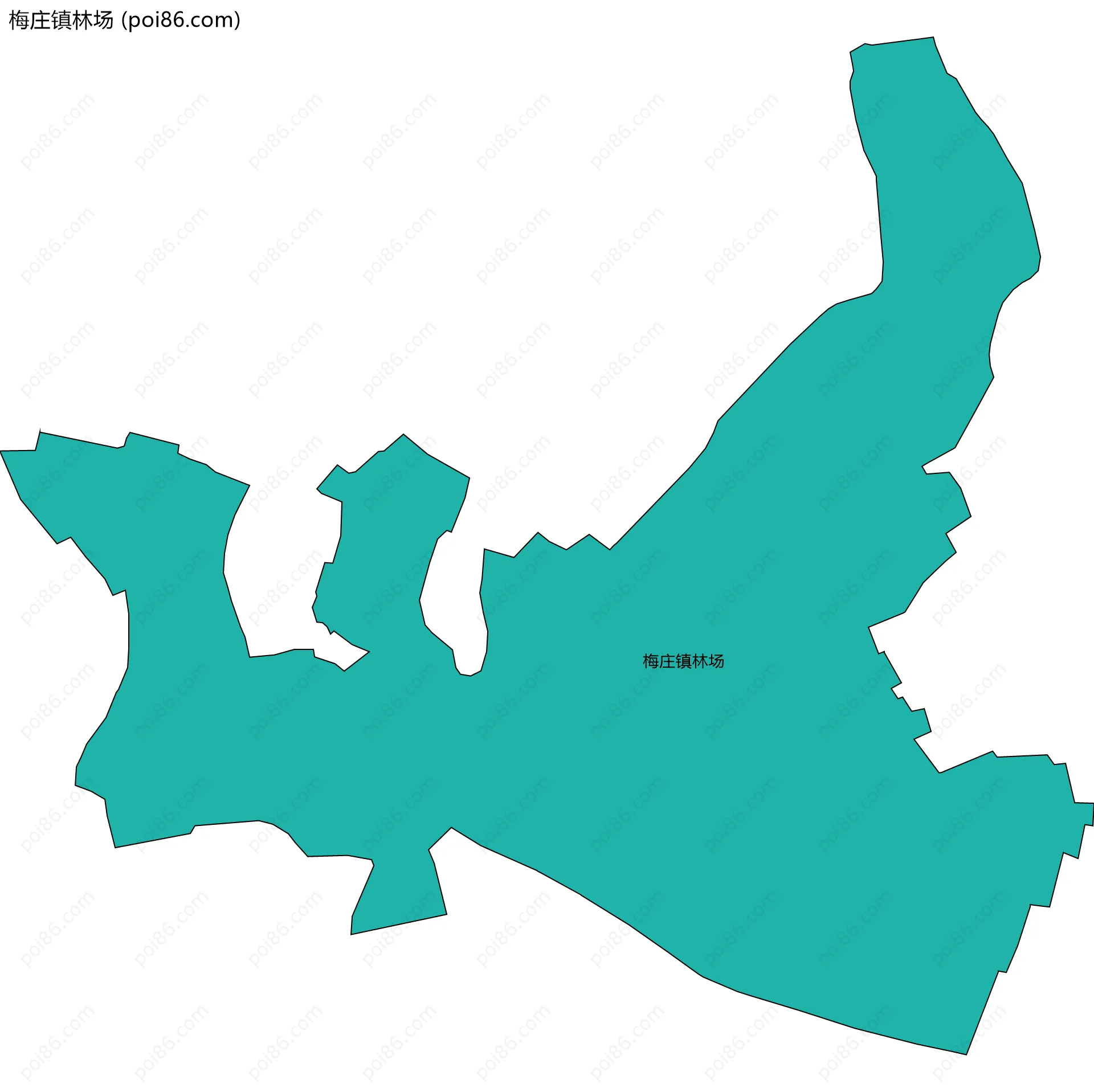 梅庄镇林场边界地图