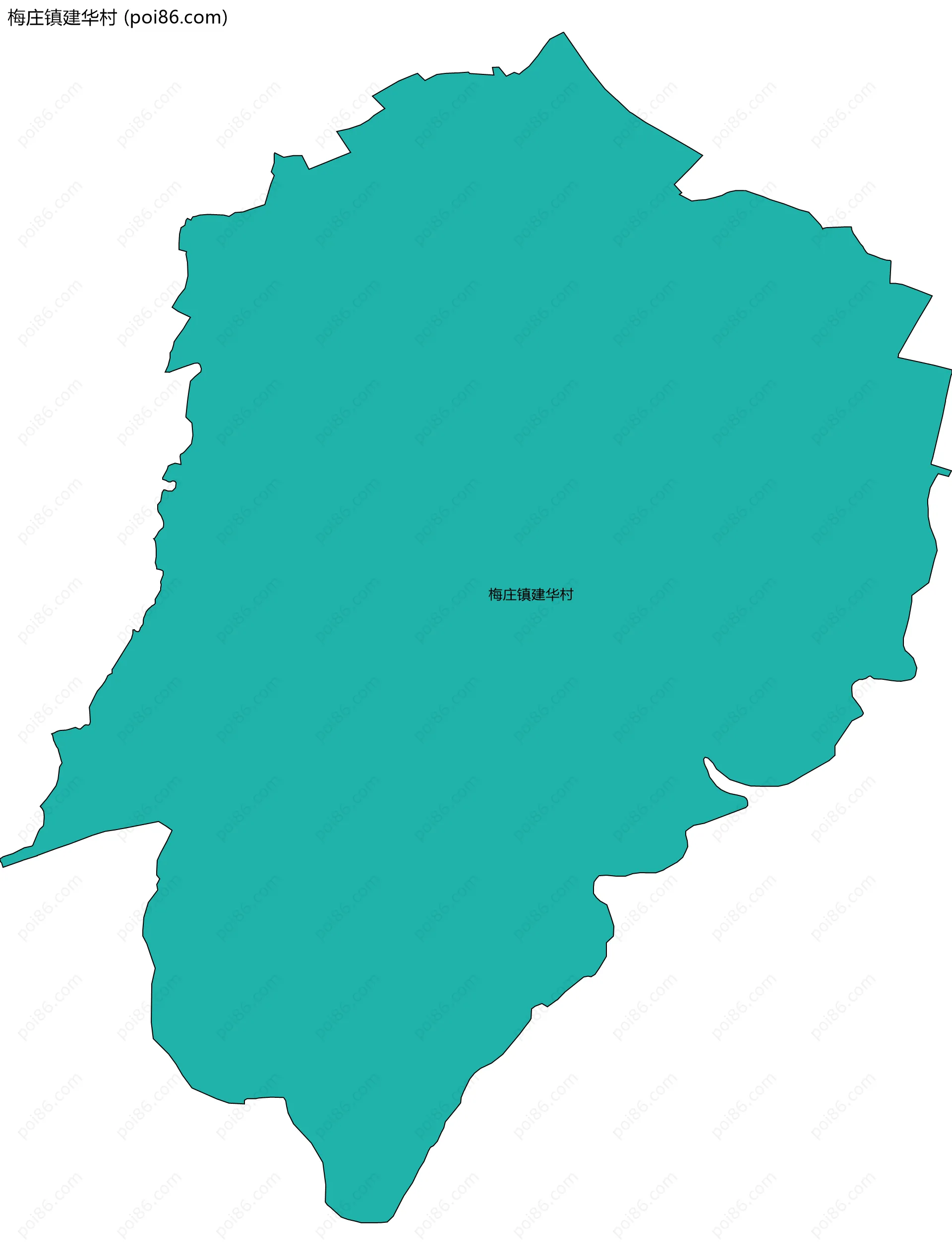 梅庄镇建华村边界地图