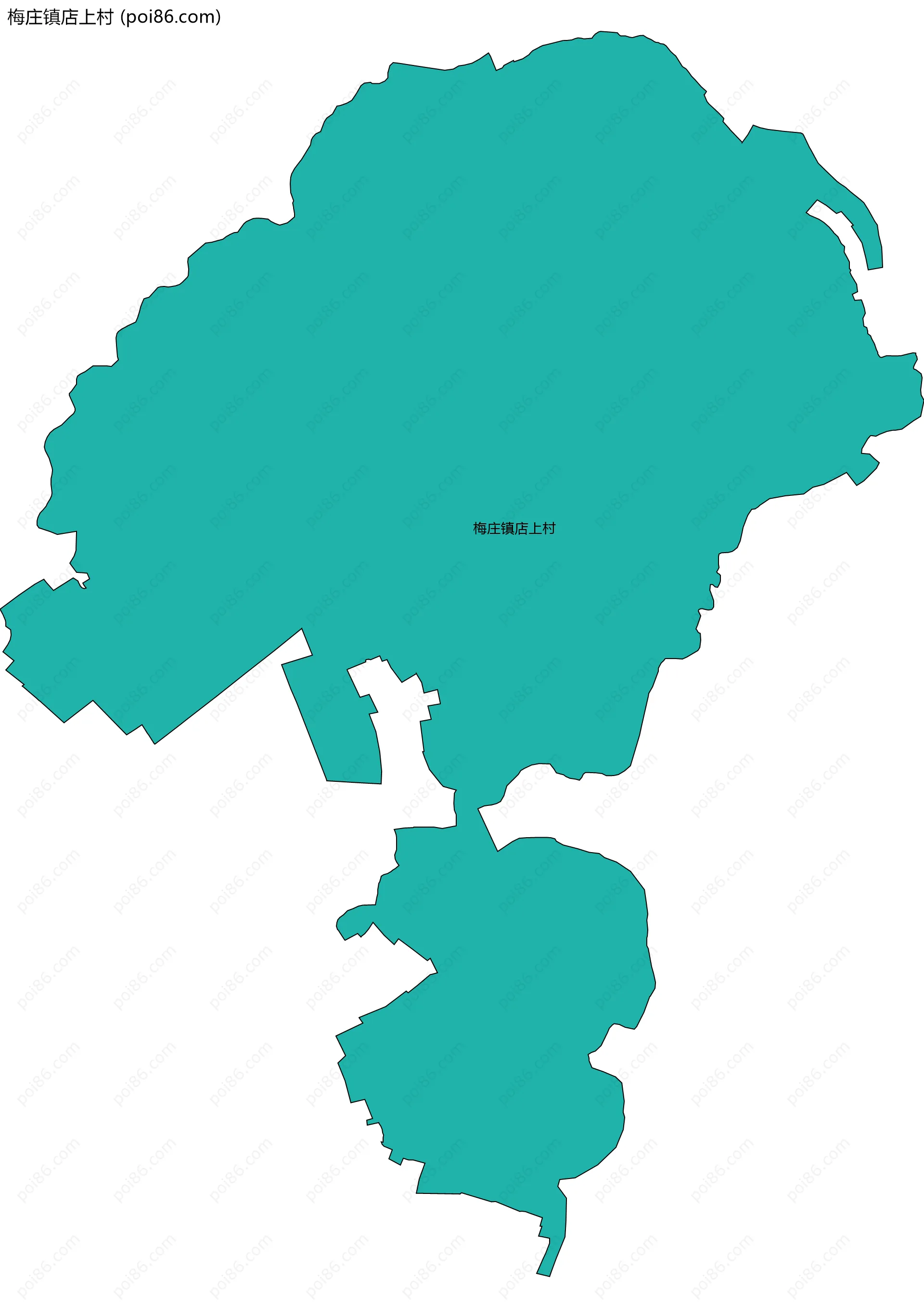 梅庄镇店上村边界地图