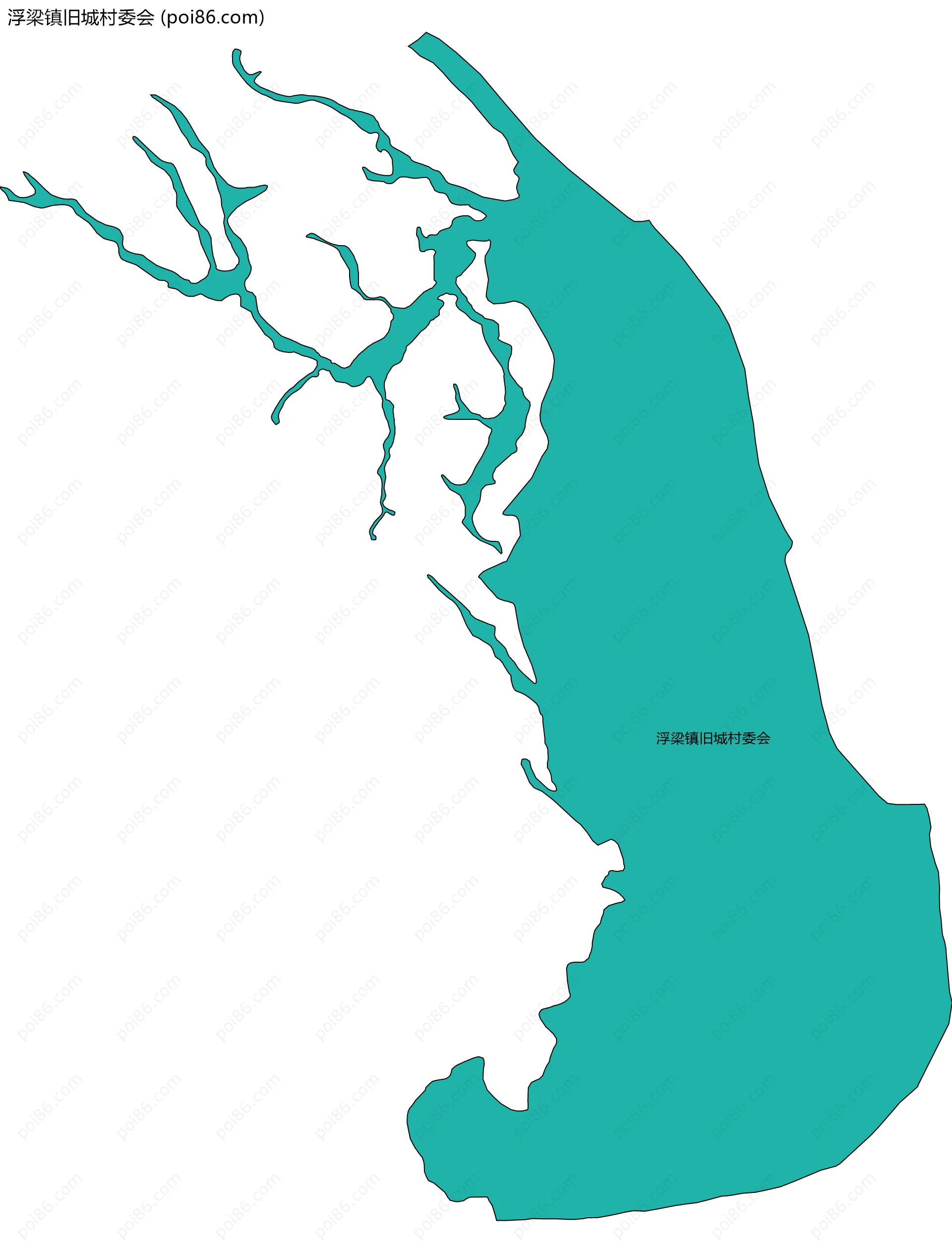 浮梁镇旧城村委会边界地图