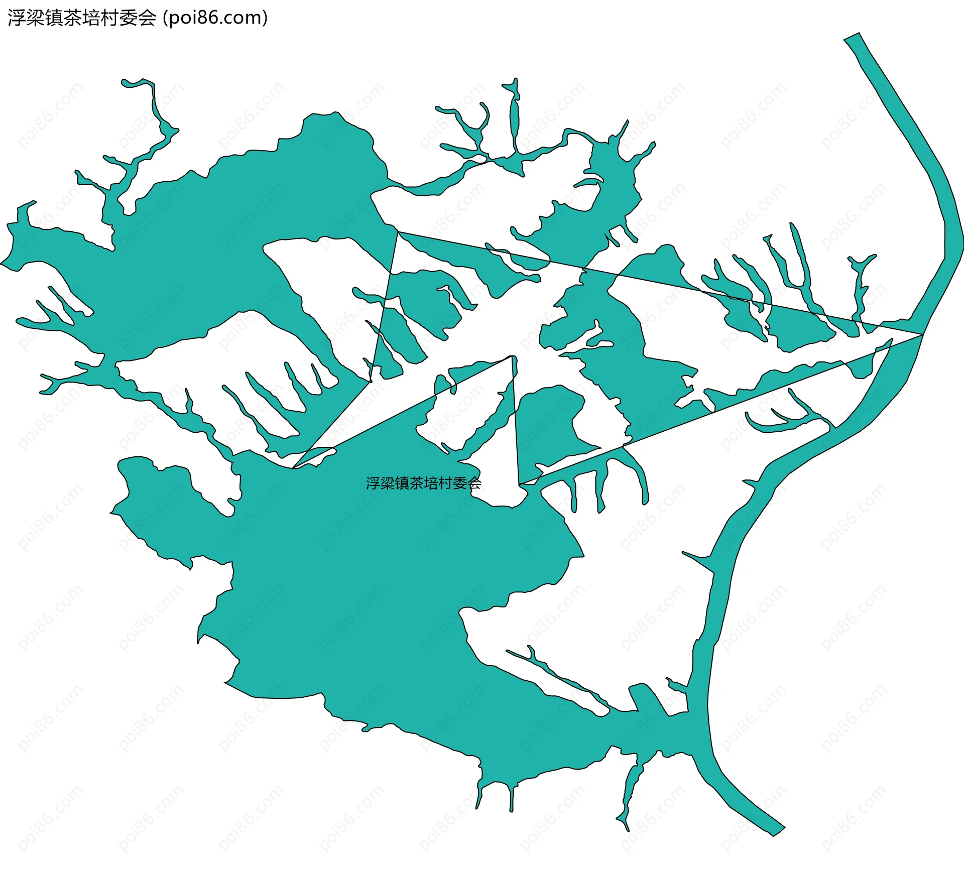 浮梁镇茶培村委会边界地图