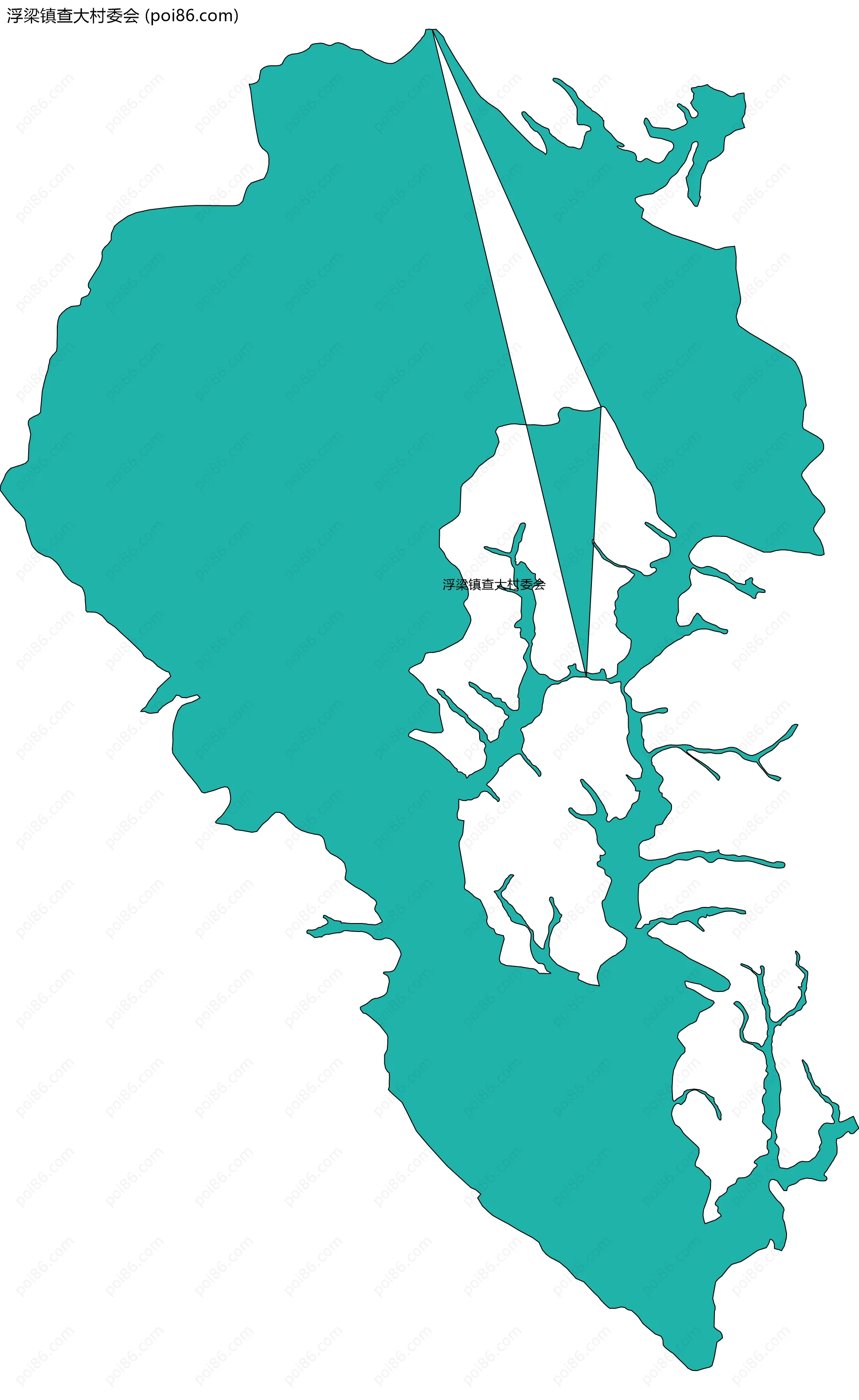 浮梁镇查大村委会边界地图