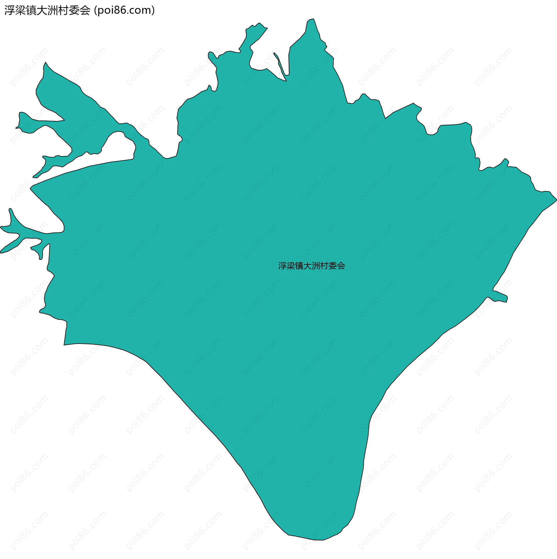 浮梁镇大洲村委会边界地图