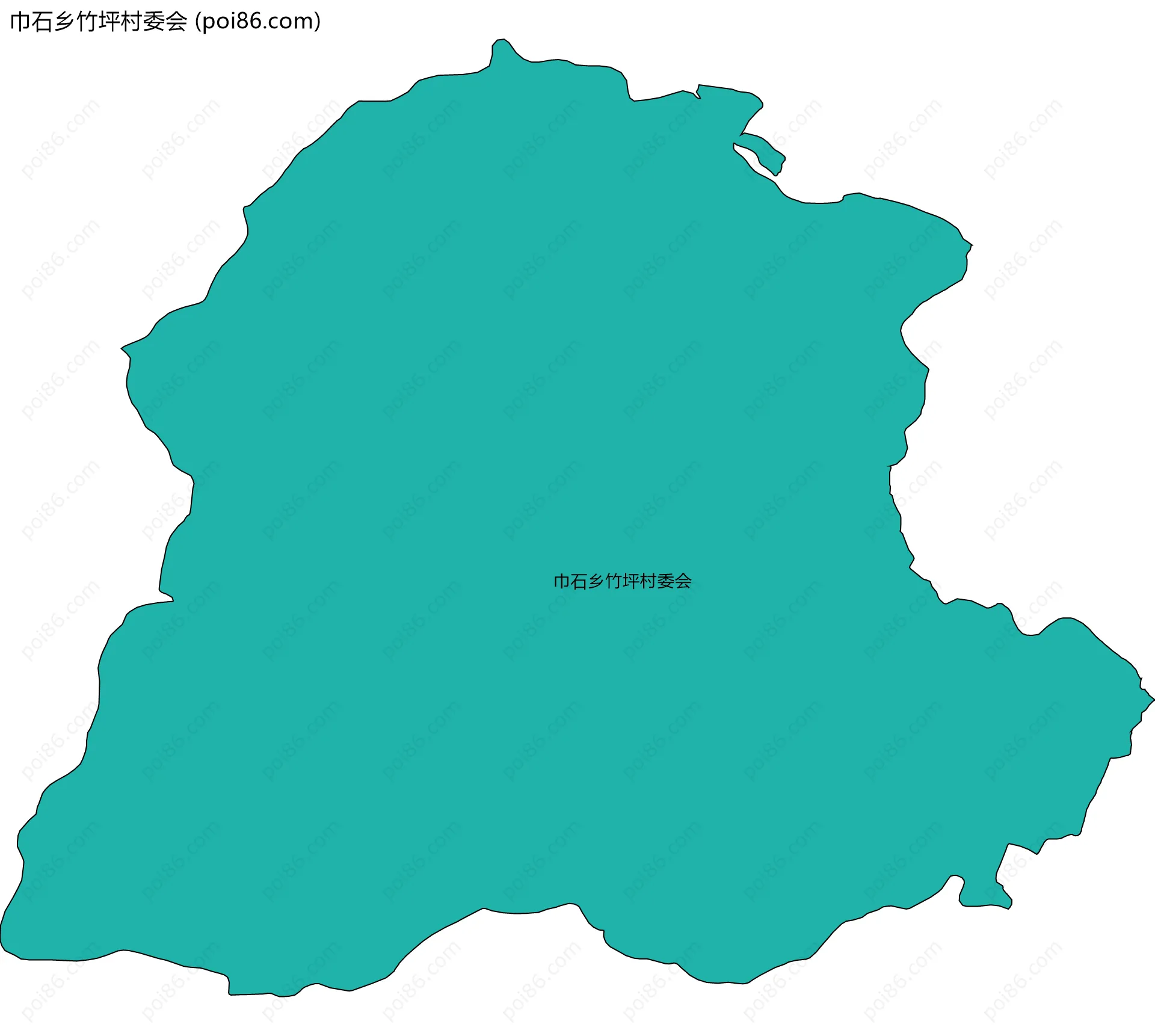 巾石乡竹坪村委会边界地图