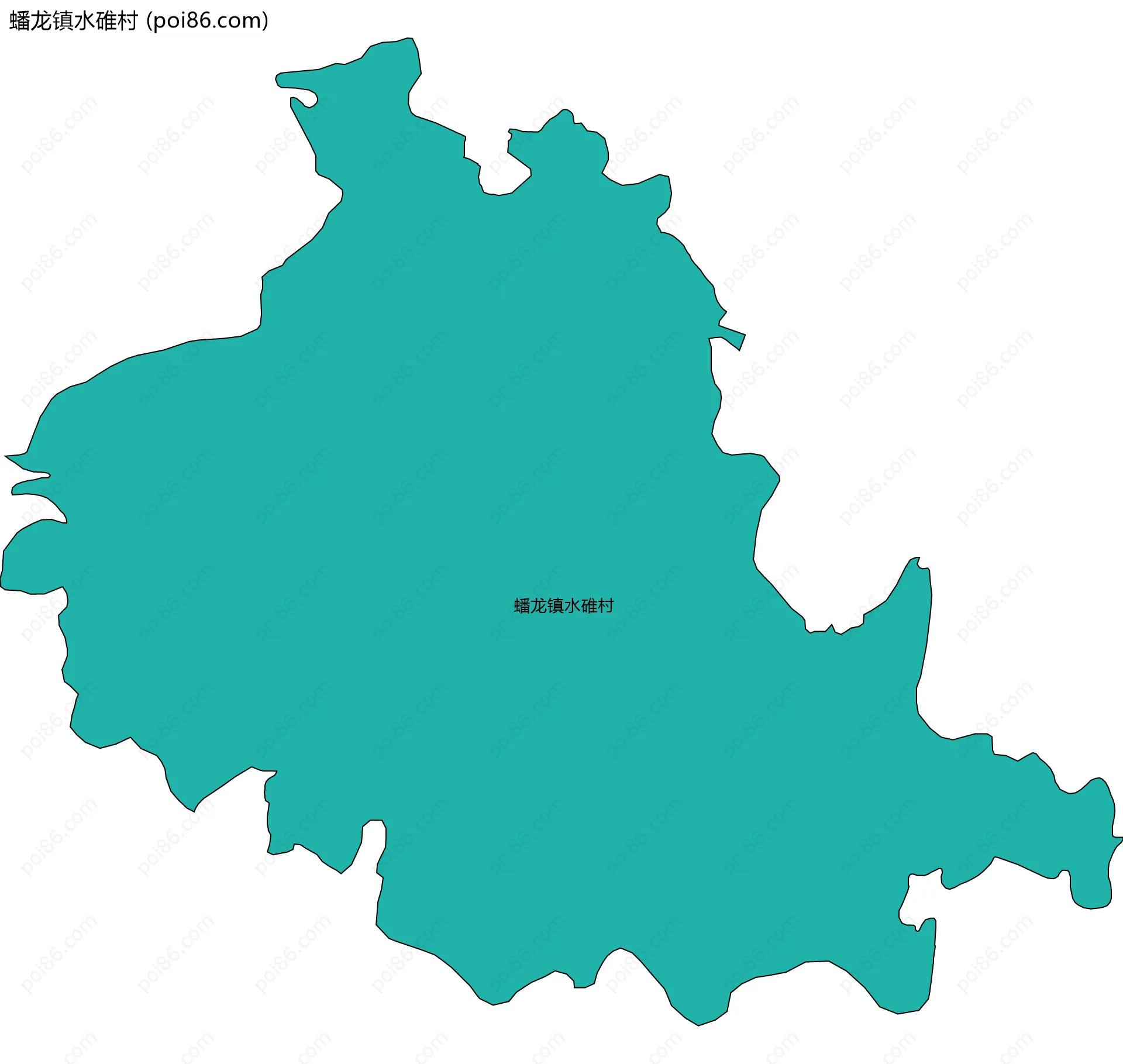 蟠龙镇水碓村边界地图