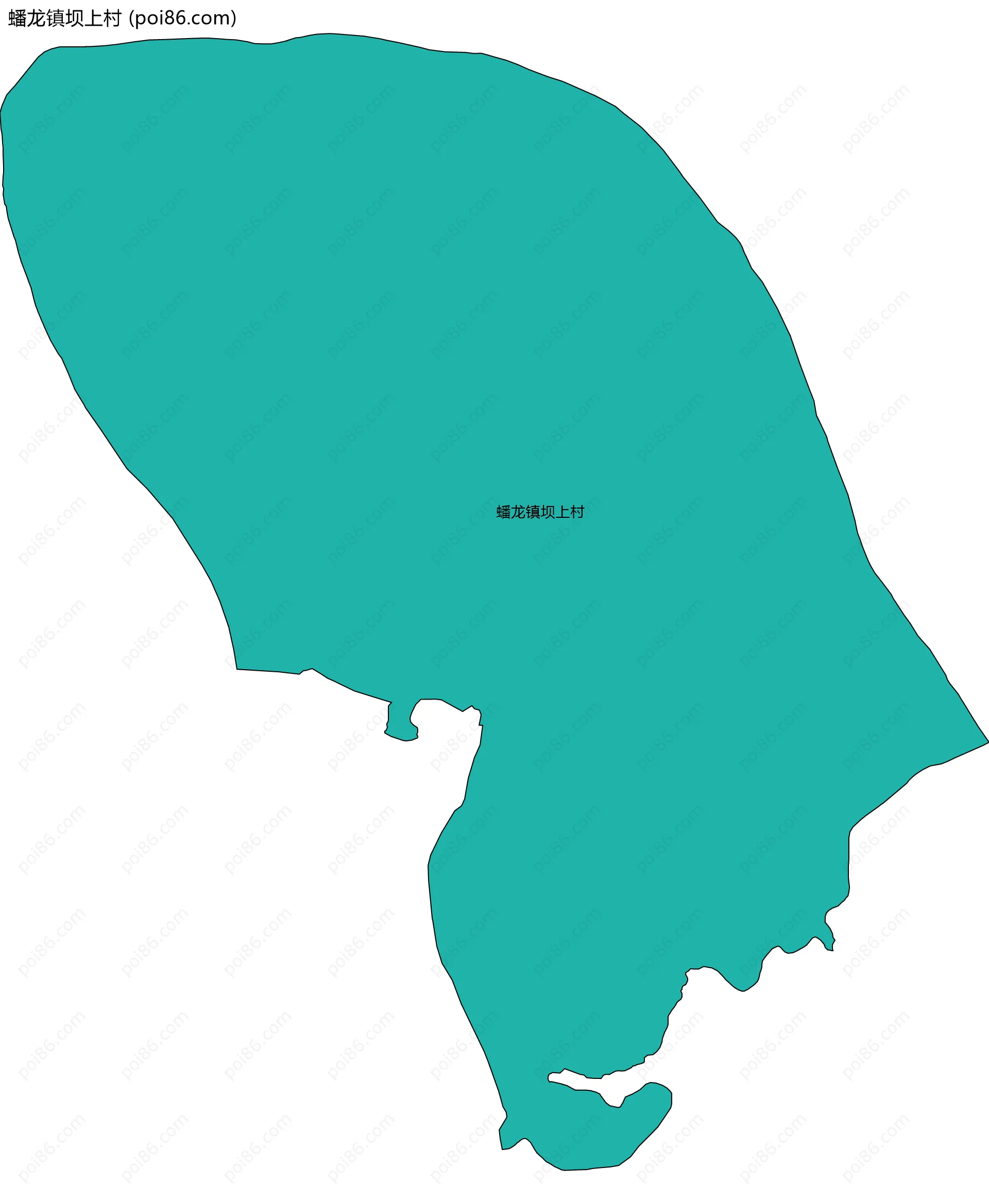 蟠龙镇坝上村边界地图