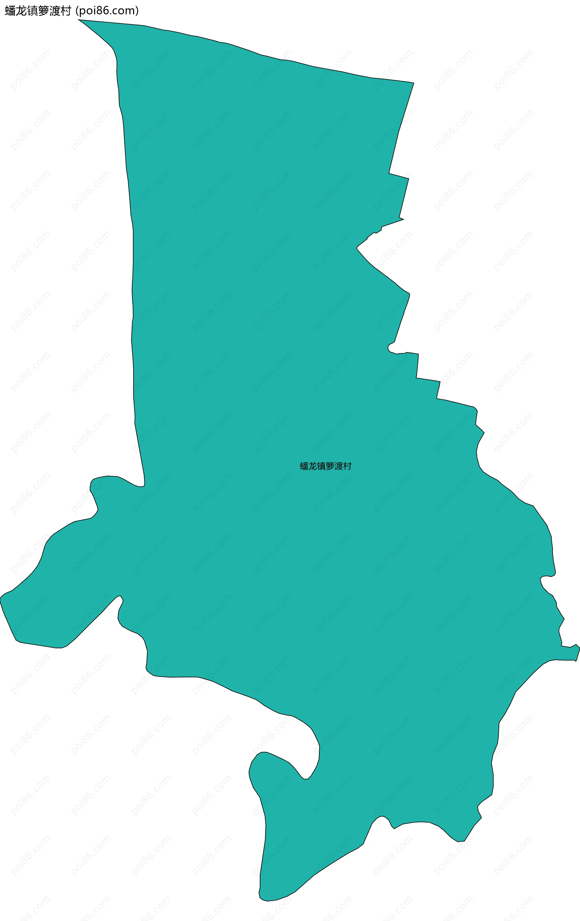 蟠龙镇箩渡村边界地图