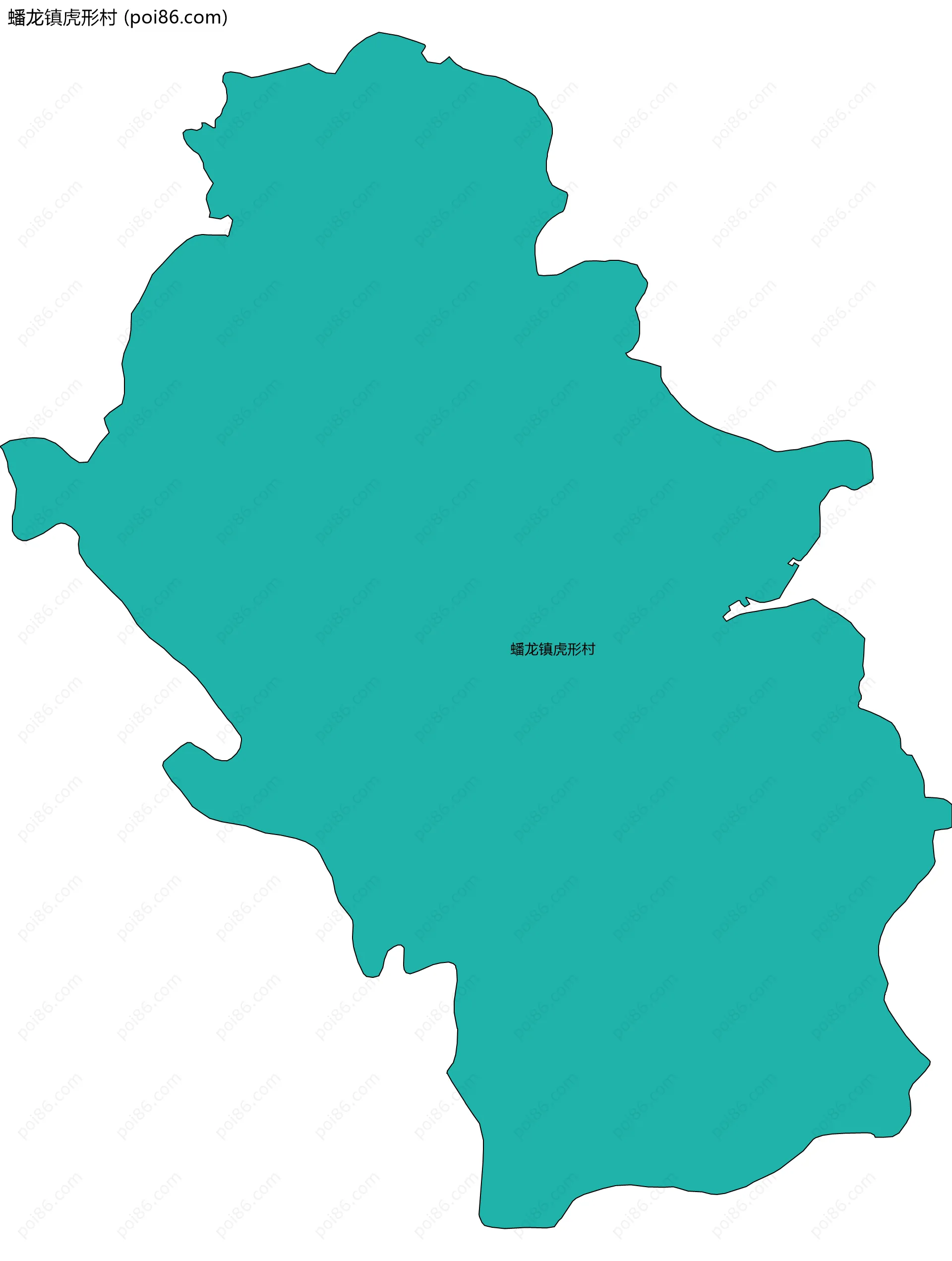 蟠龙镇虎形村边界地图