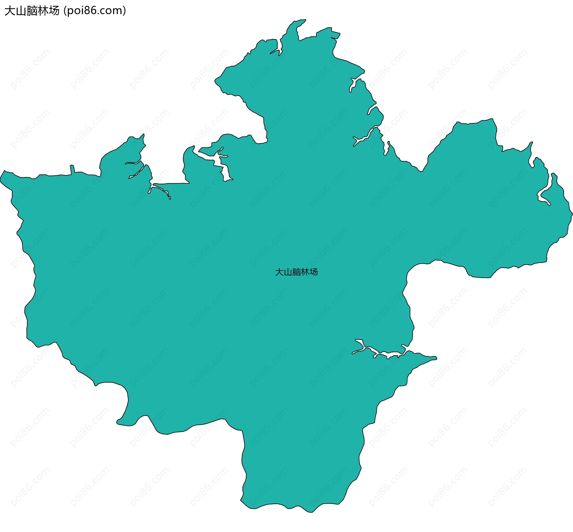 大山脑林场边界地图(五级行政区划)