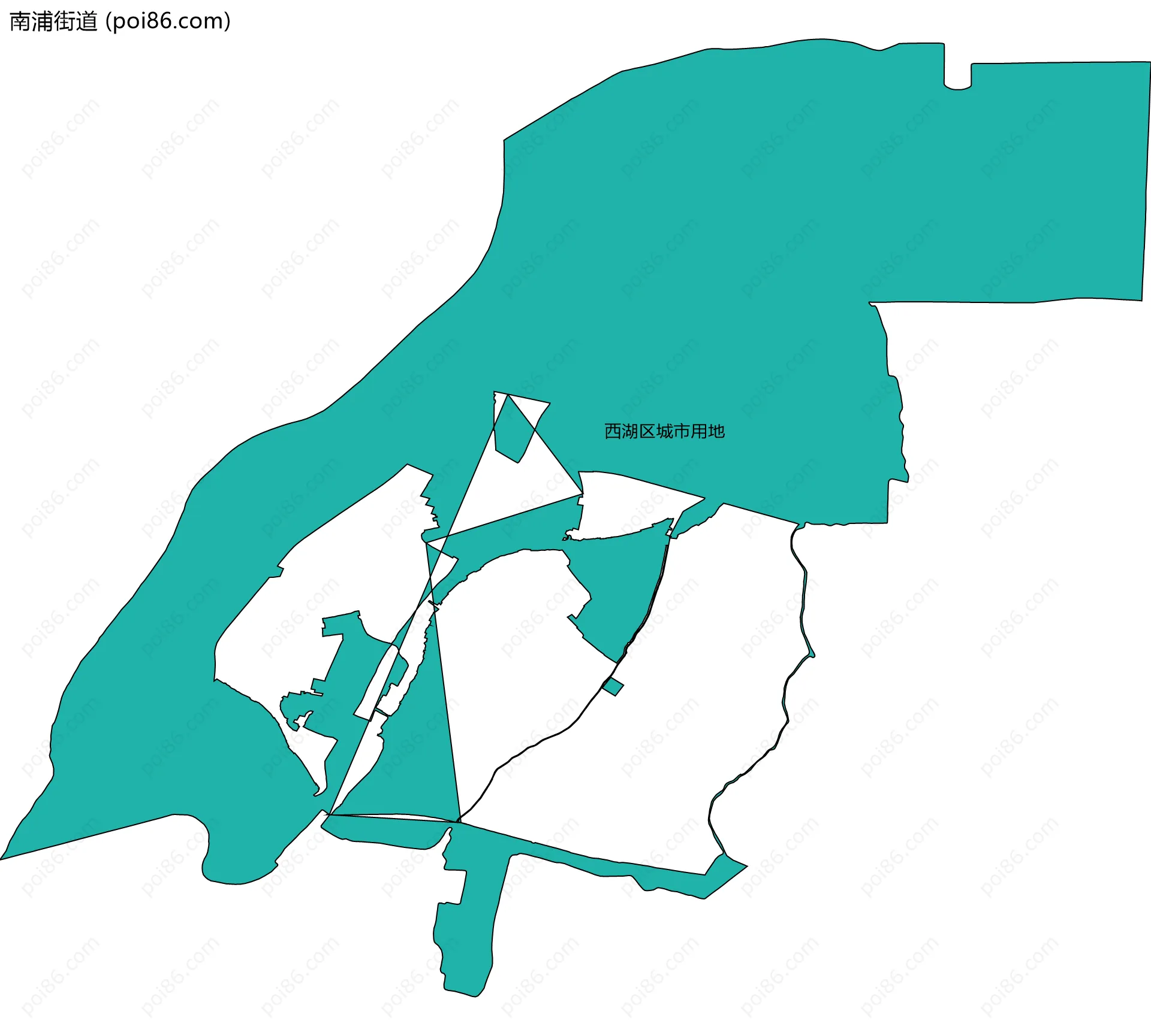 南浦街道边界地图(五级行政区划)