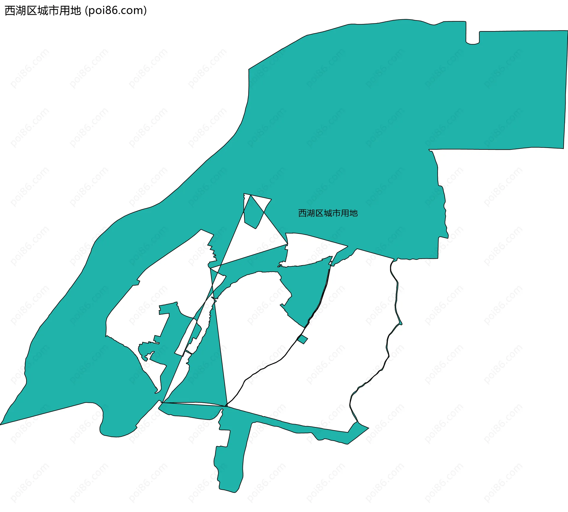 西湖区城市用地边界地图