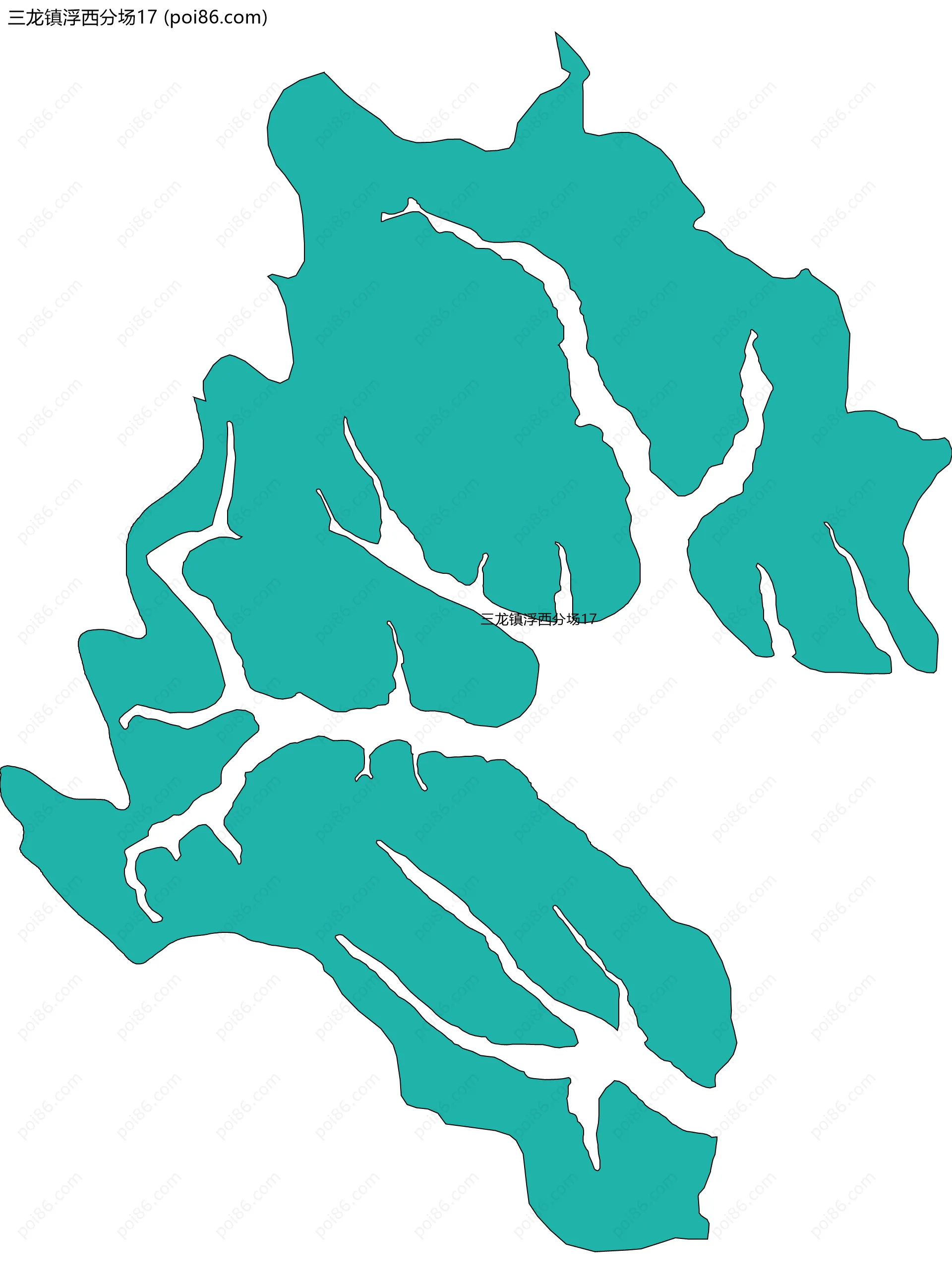 三龙镇浮西分场17边界地图