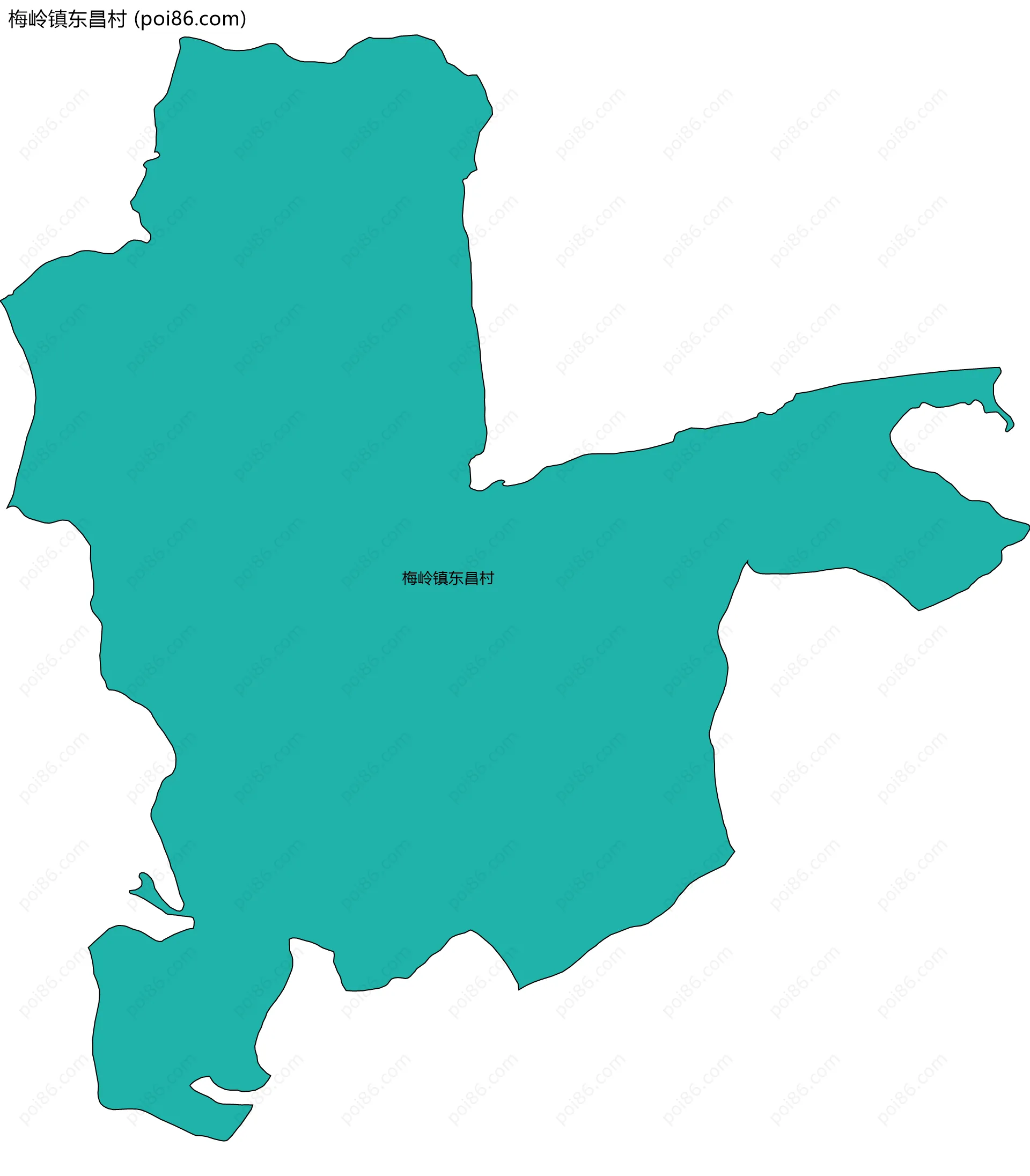 梅岭镇东昌村边界地图
