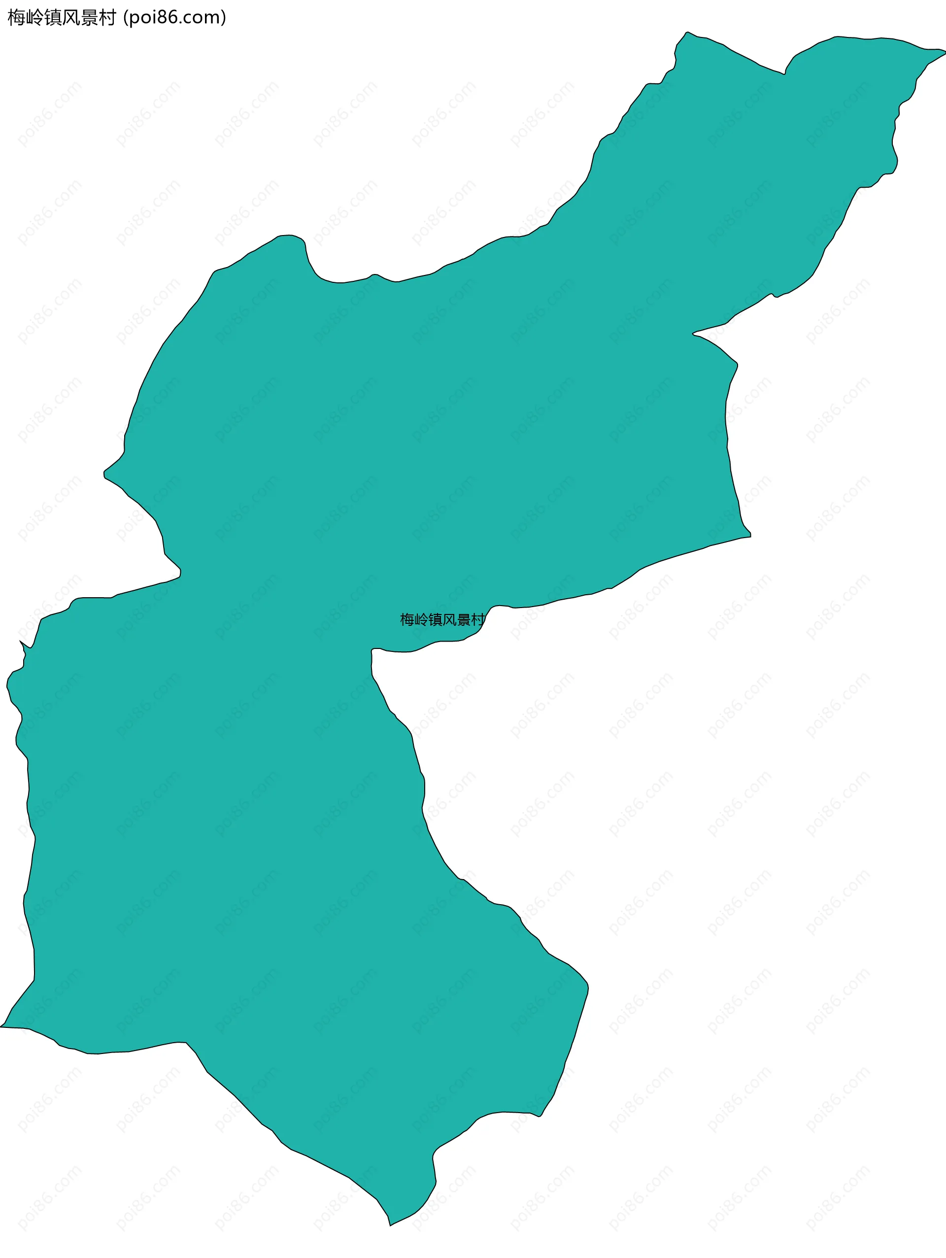 梅岭镇风景村边界地图