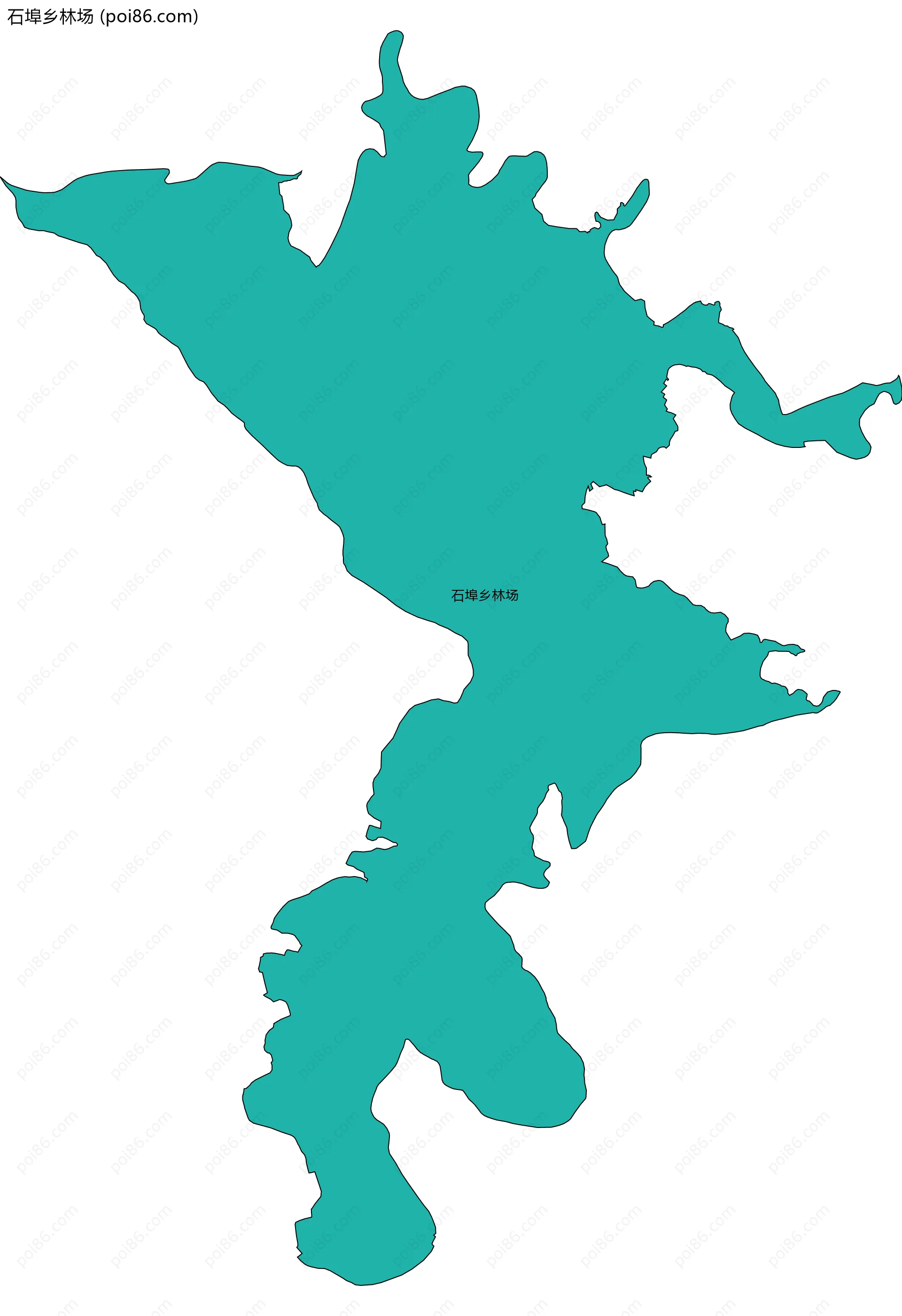 石埠乡林场边界地图(五级行政区划)