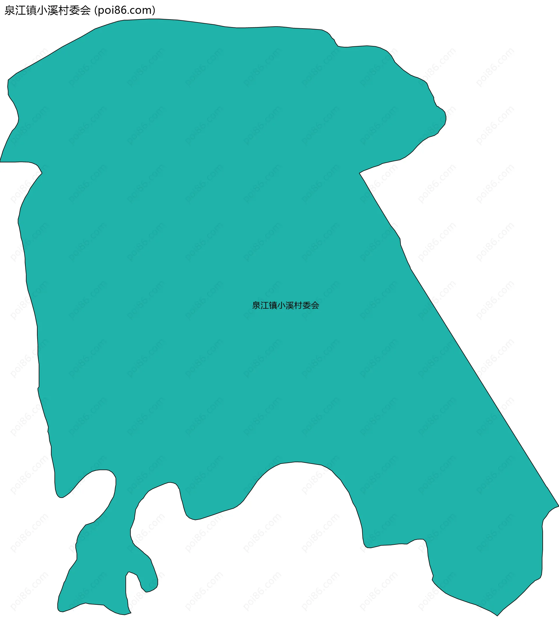 泉江镇小溪村委会边界地图