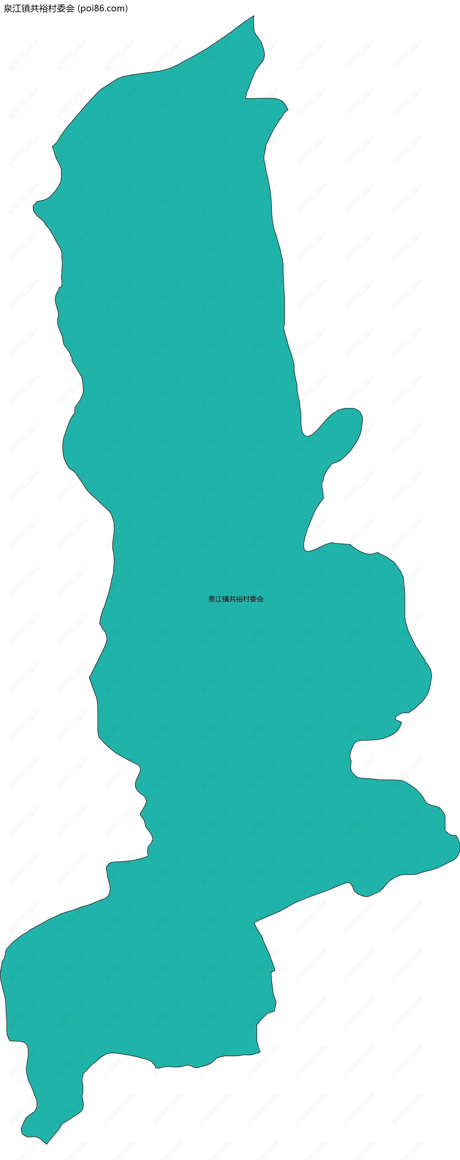 泉江镇共裕村委会边界地图