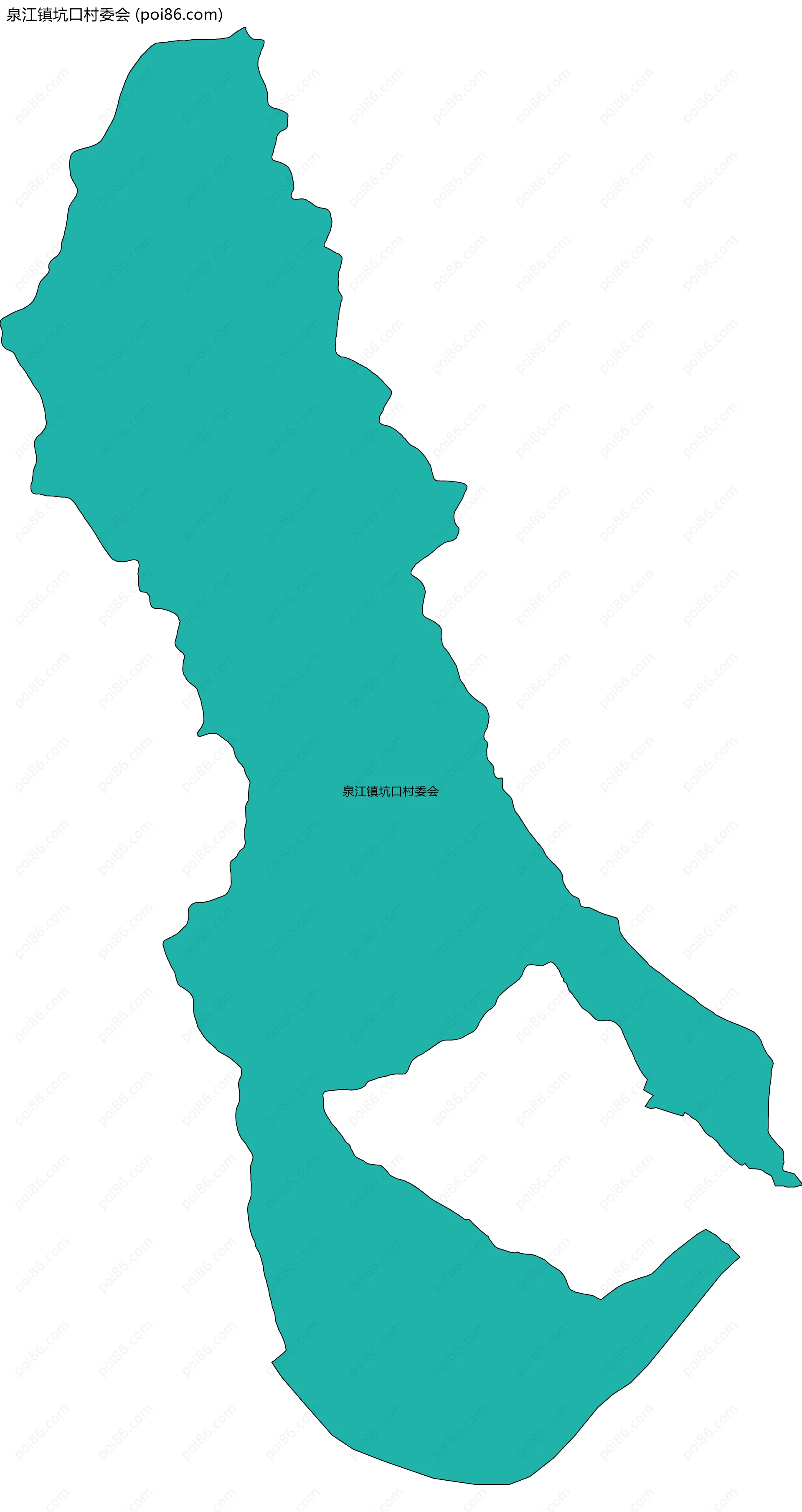 泉江镇坑口村委会边界地图