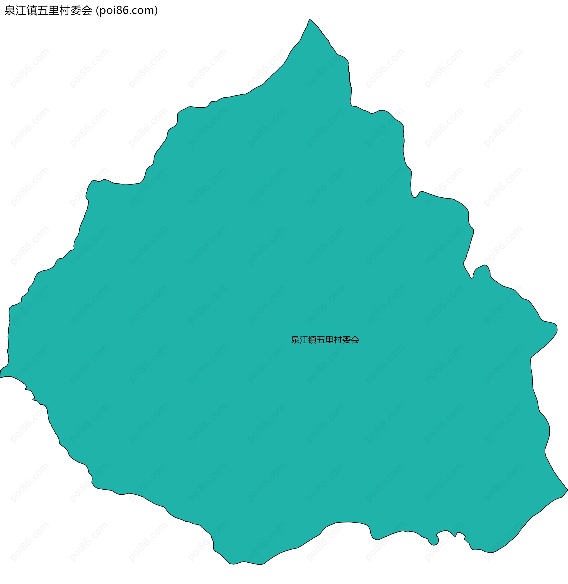 泉江镇五里村委会边界地图