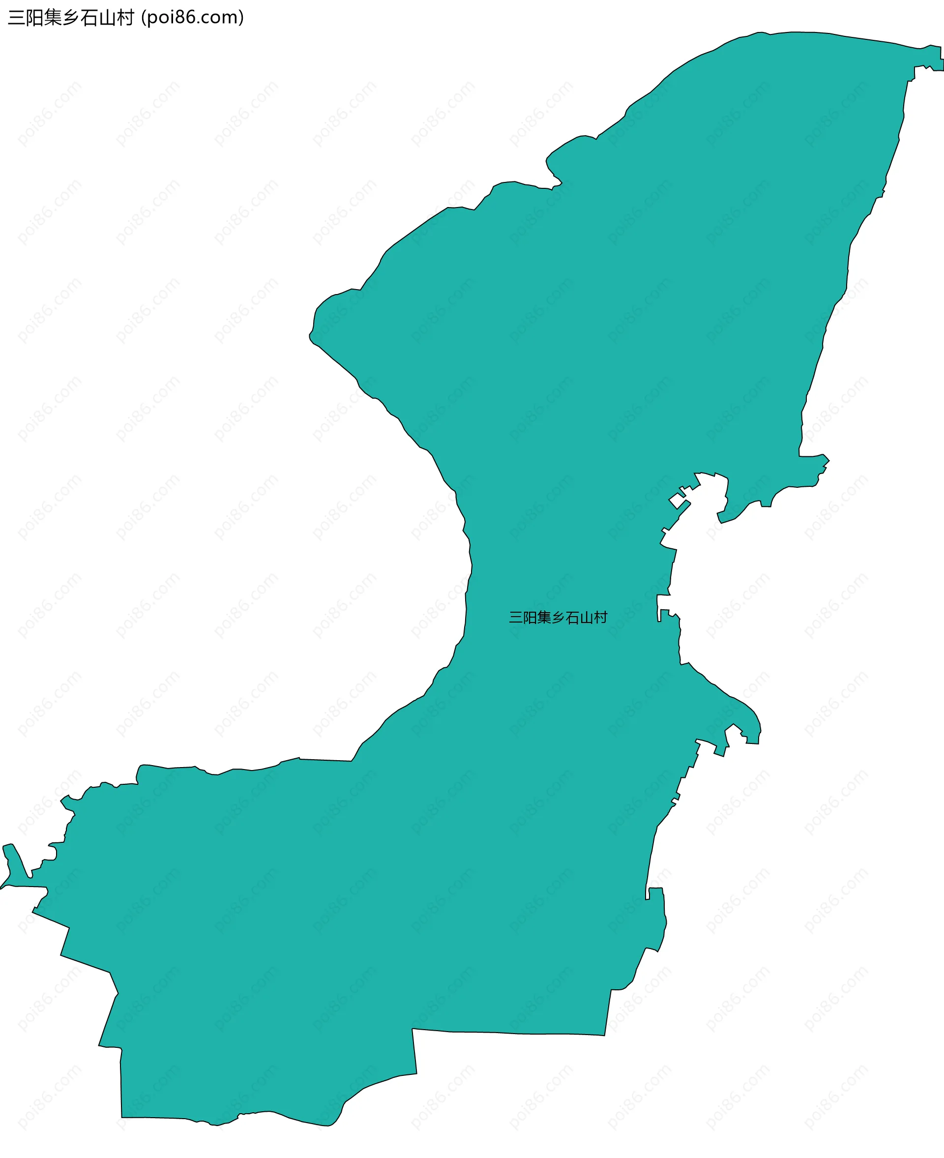 三阳集乡石山村边界地图