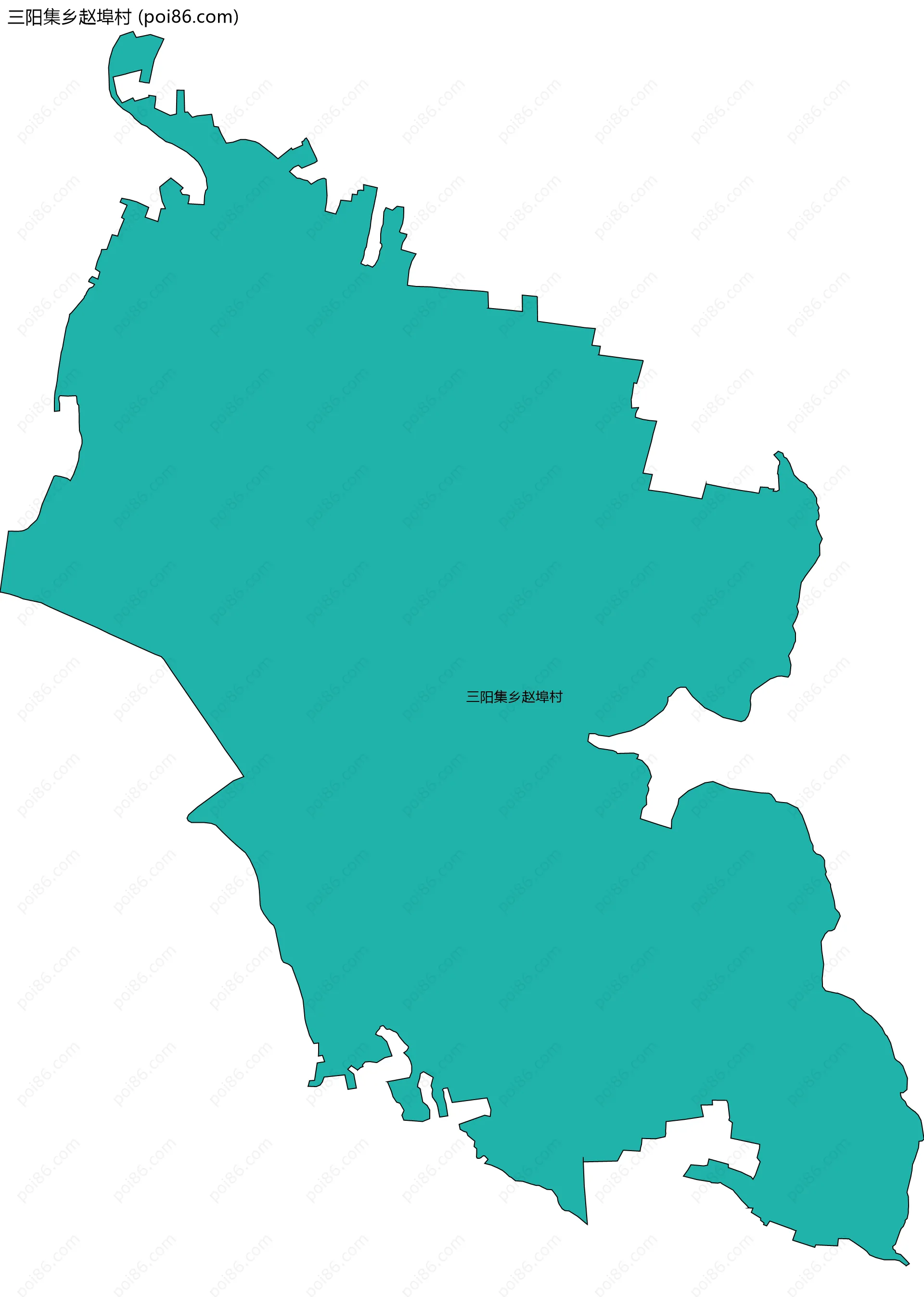 三阳集乡赵埠村边界地图