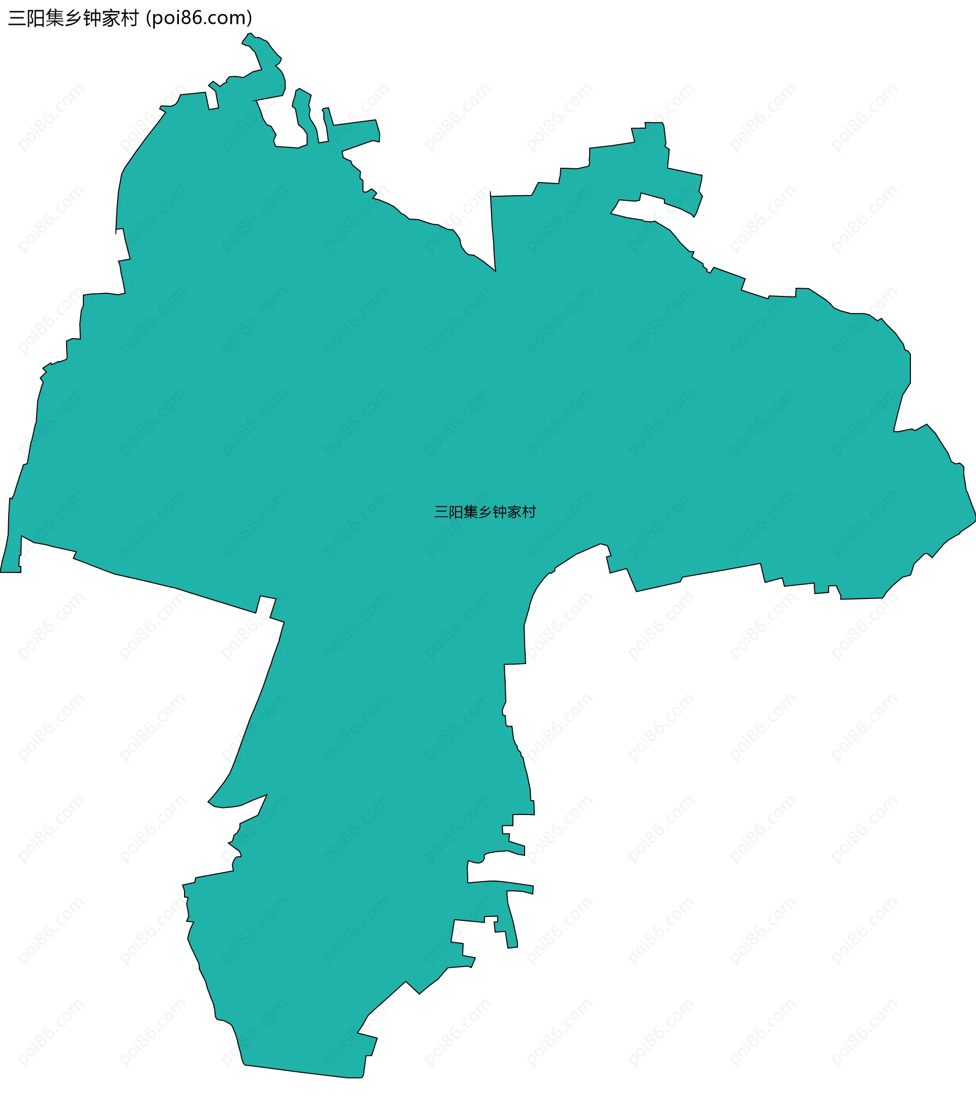 三阳集乡钟家村边界地图