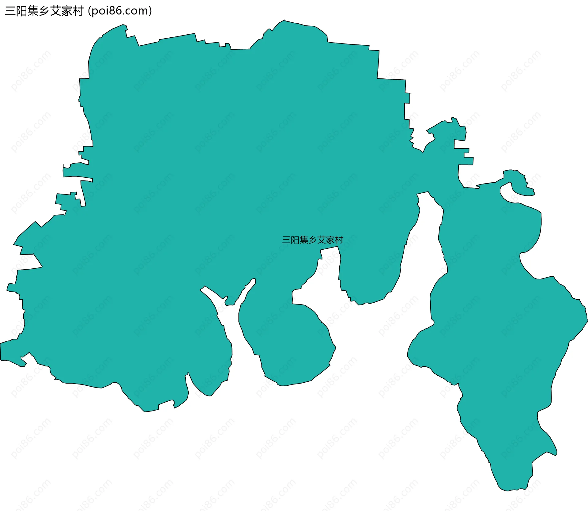 三阳集乡艾家村边界地图