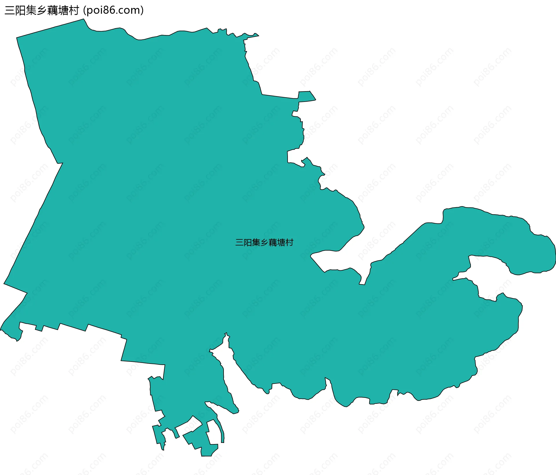 三阳集乡藕塘村边界地图