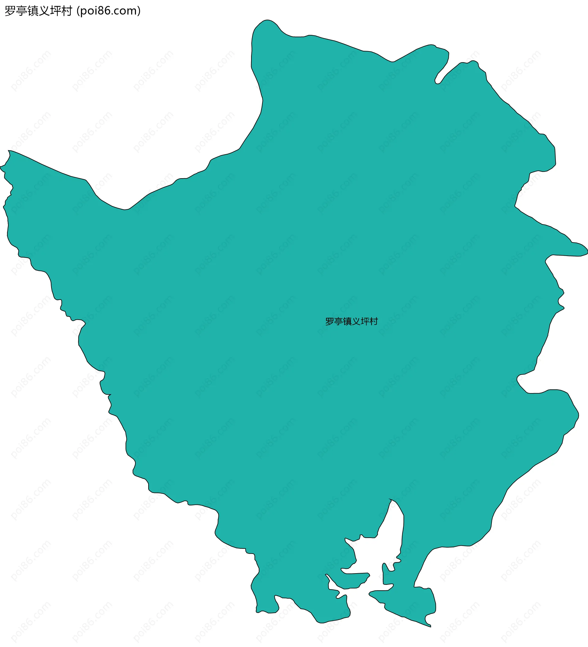 罗亭镇义坪村边界地图