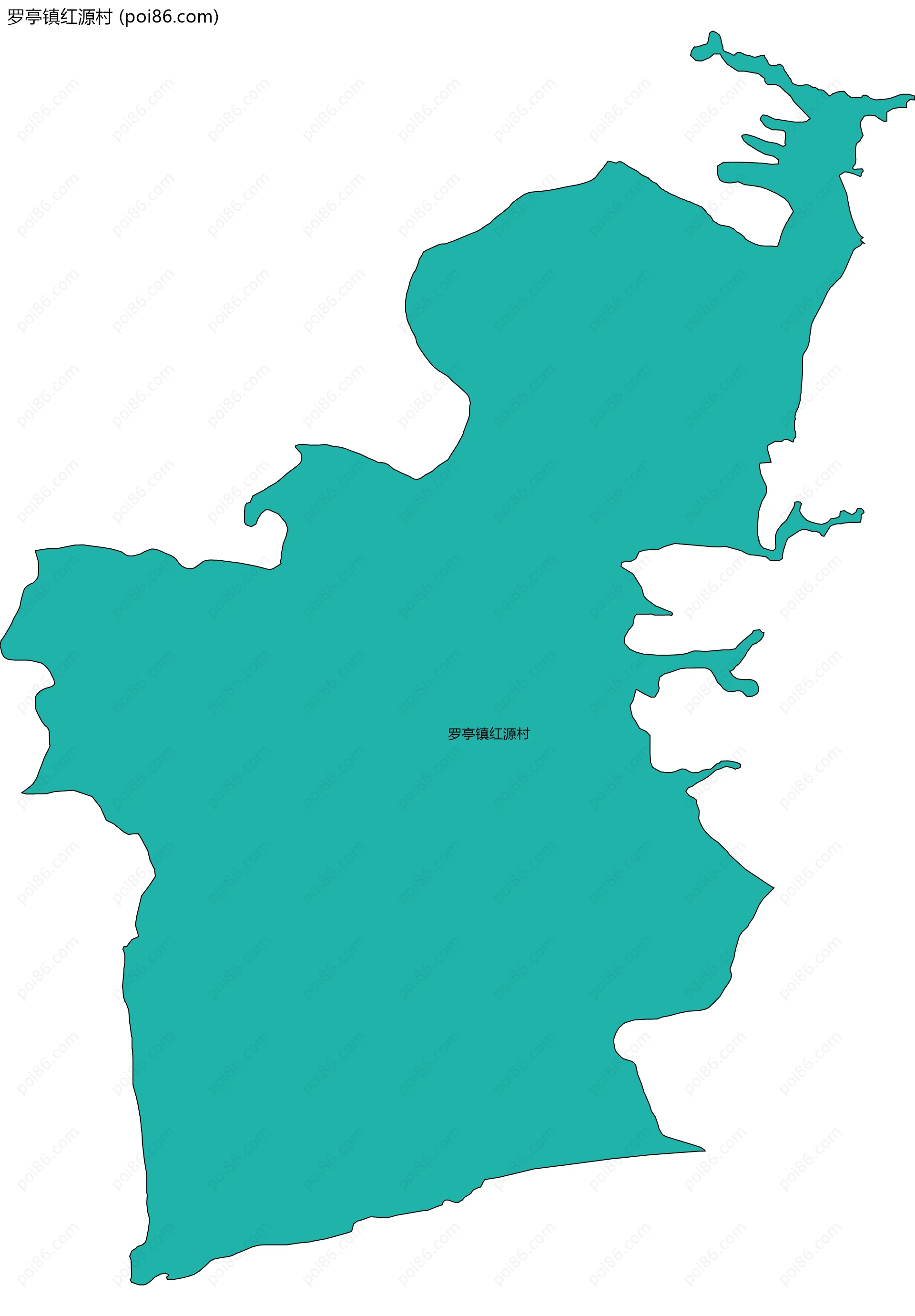 罗亭镇红源村边界地图