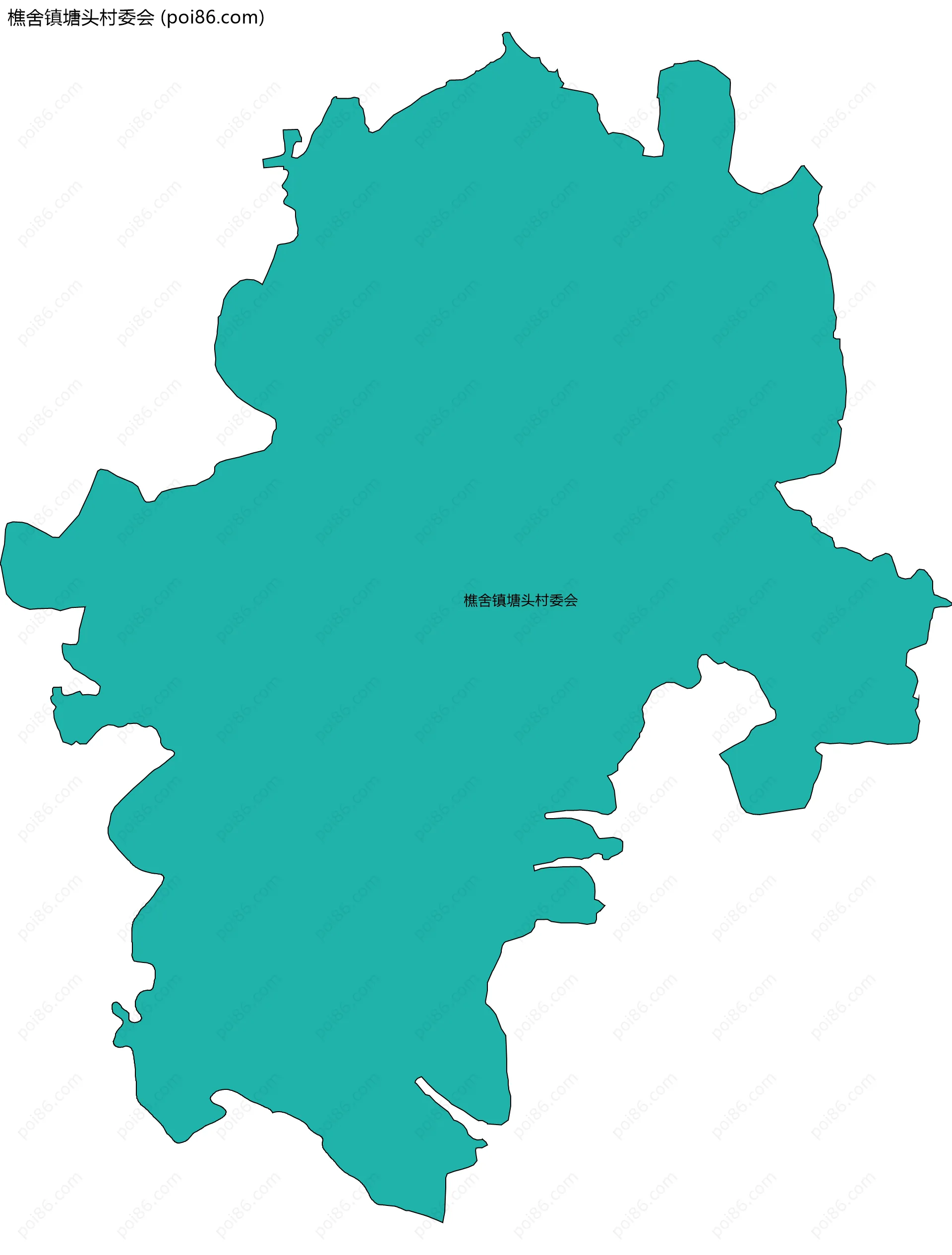 樵舍镇塘头村委会边界地图