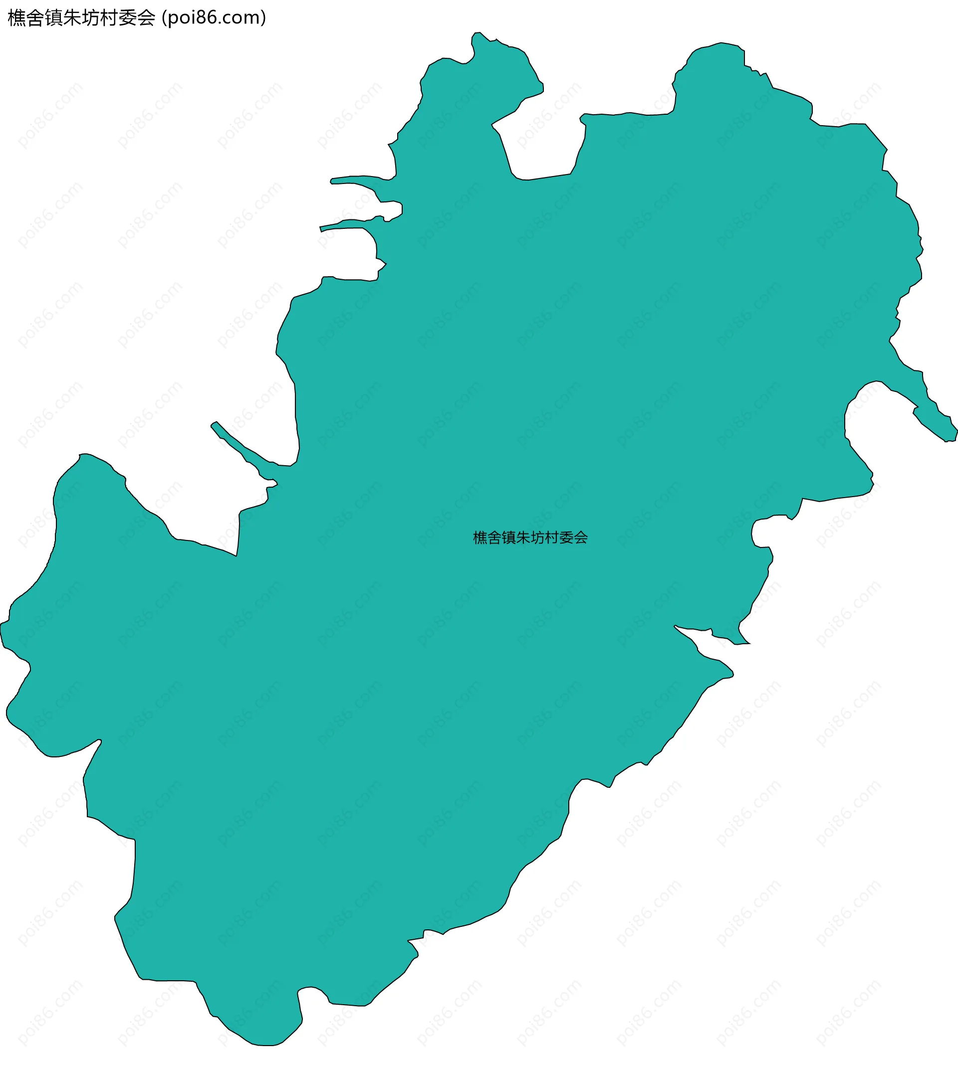 樵舍镇朱坊村委会边界地图