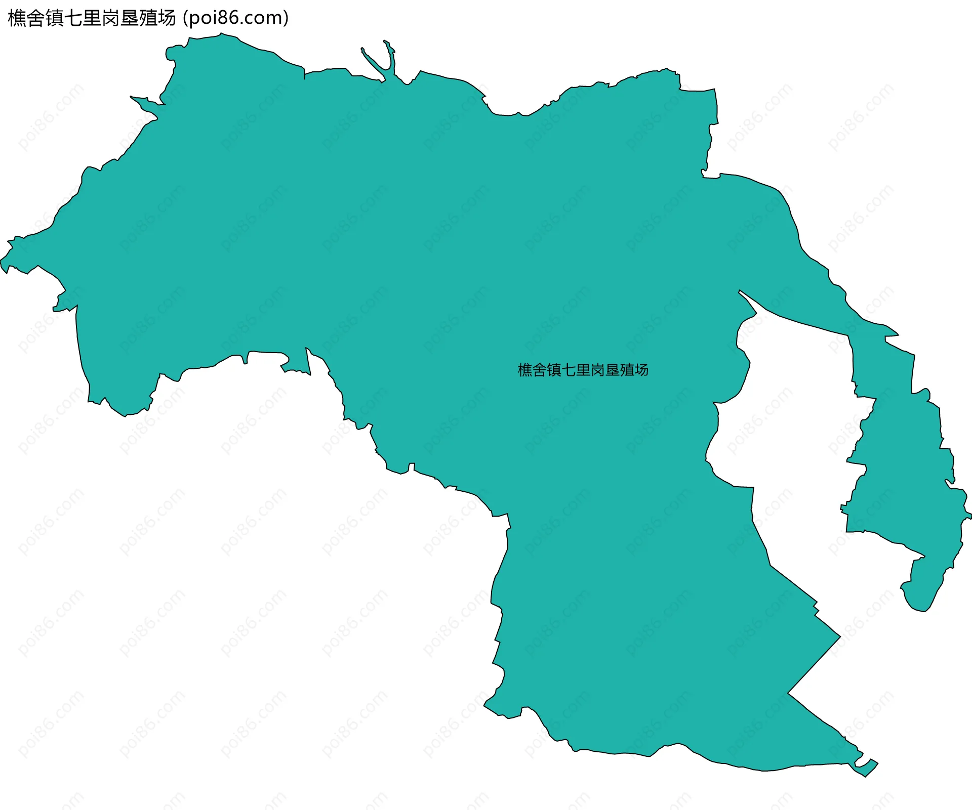 樵舍镇七里岗垦殖场边界地图