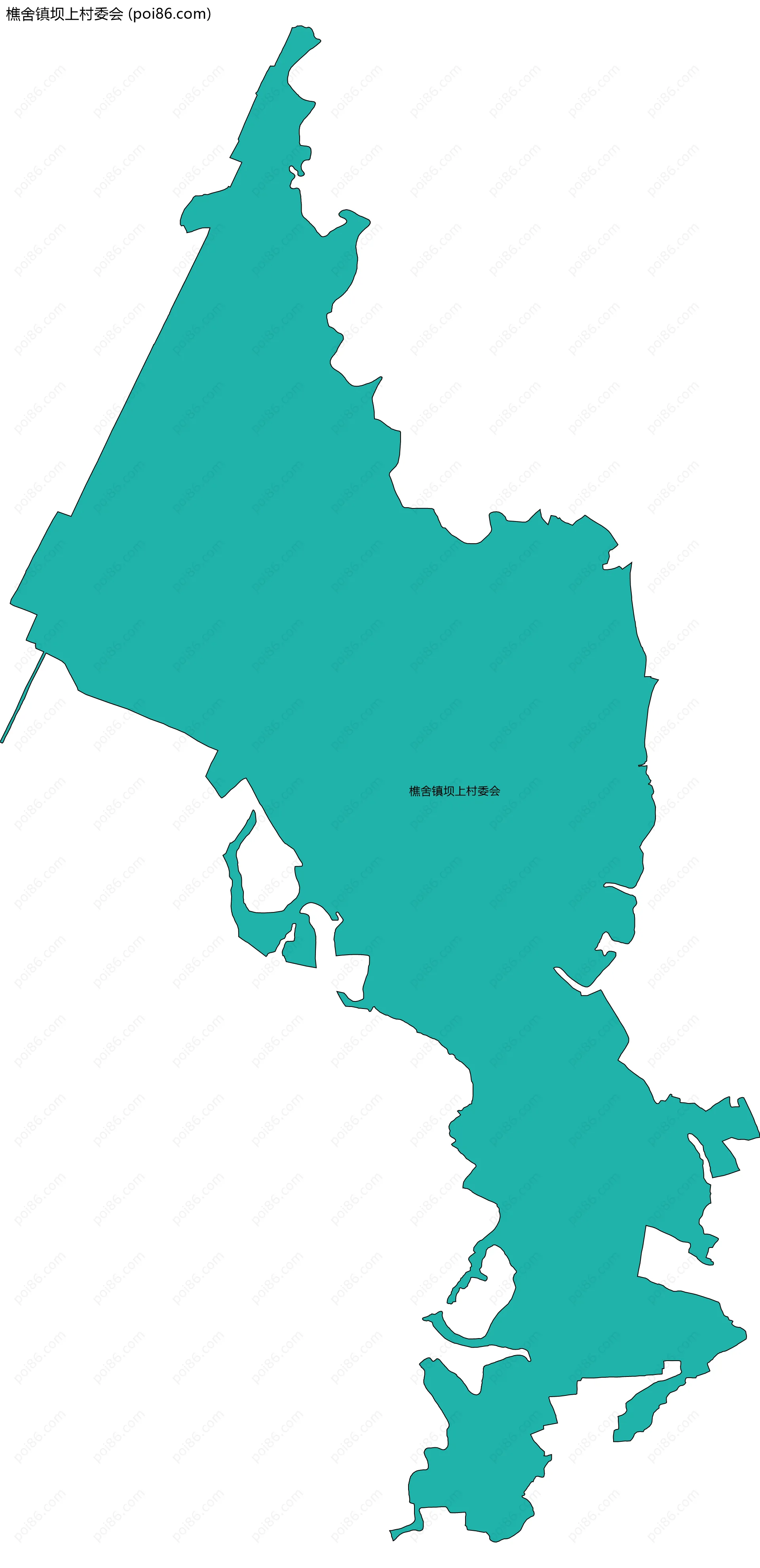 樵舍镇坝上村委会边界地图