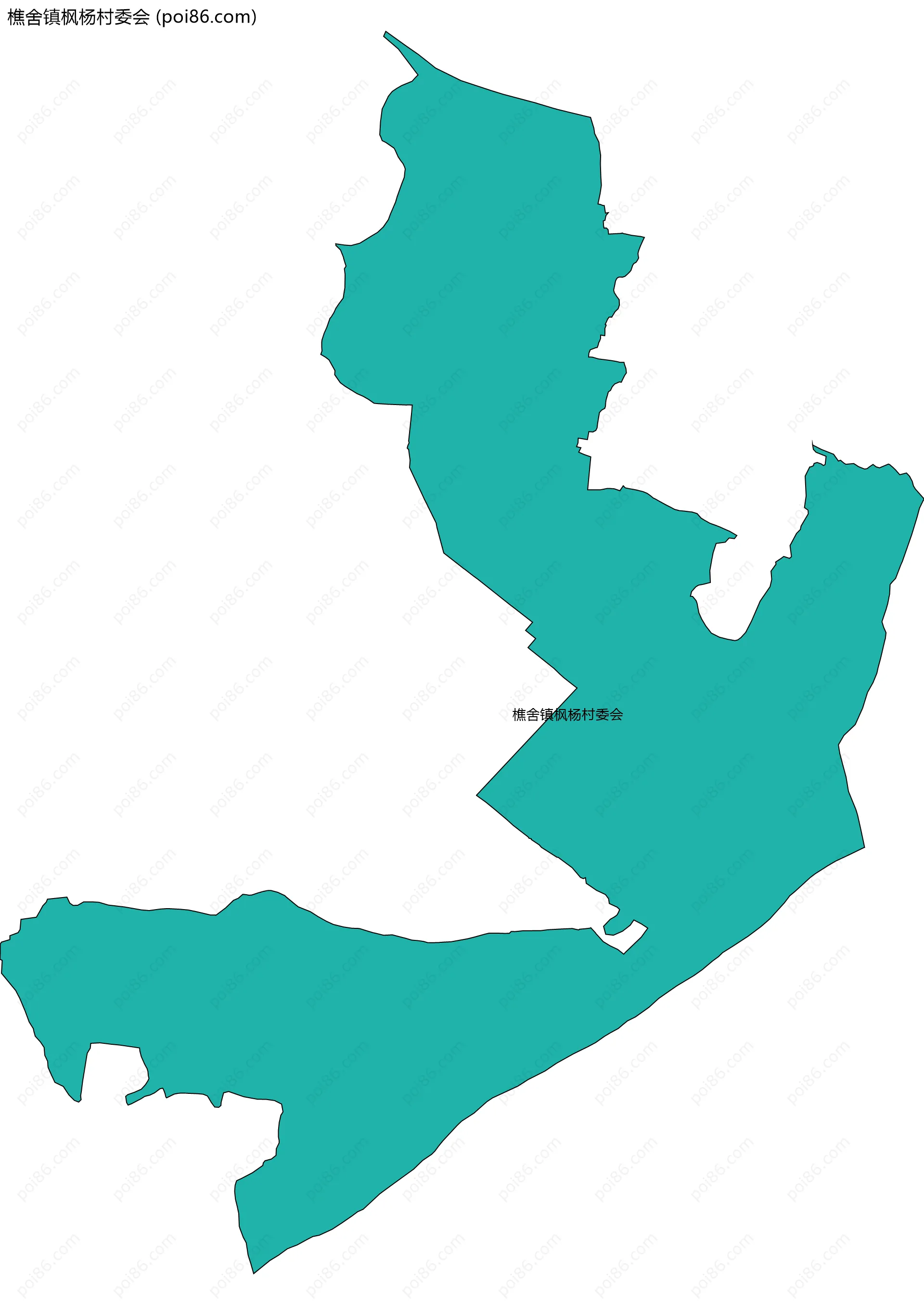 樵舍镇枫杨村委会边界地图
