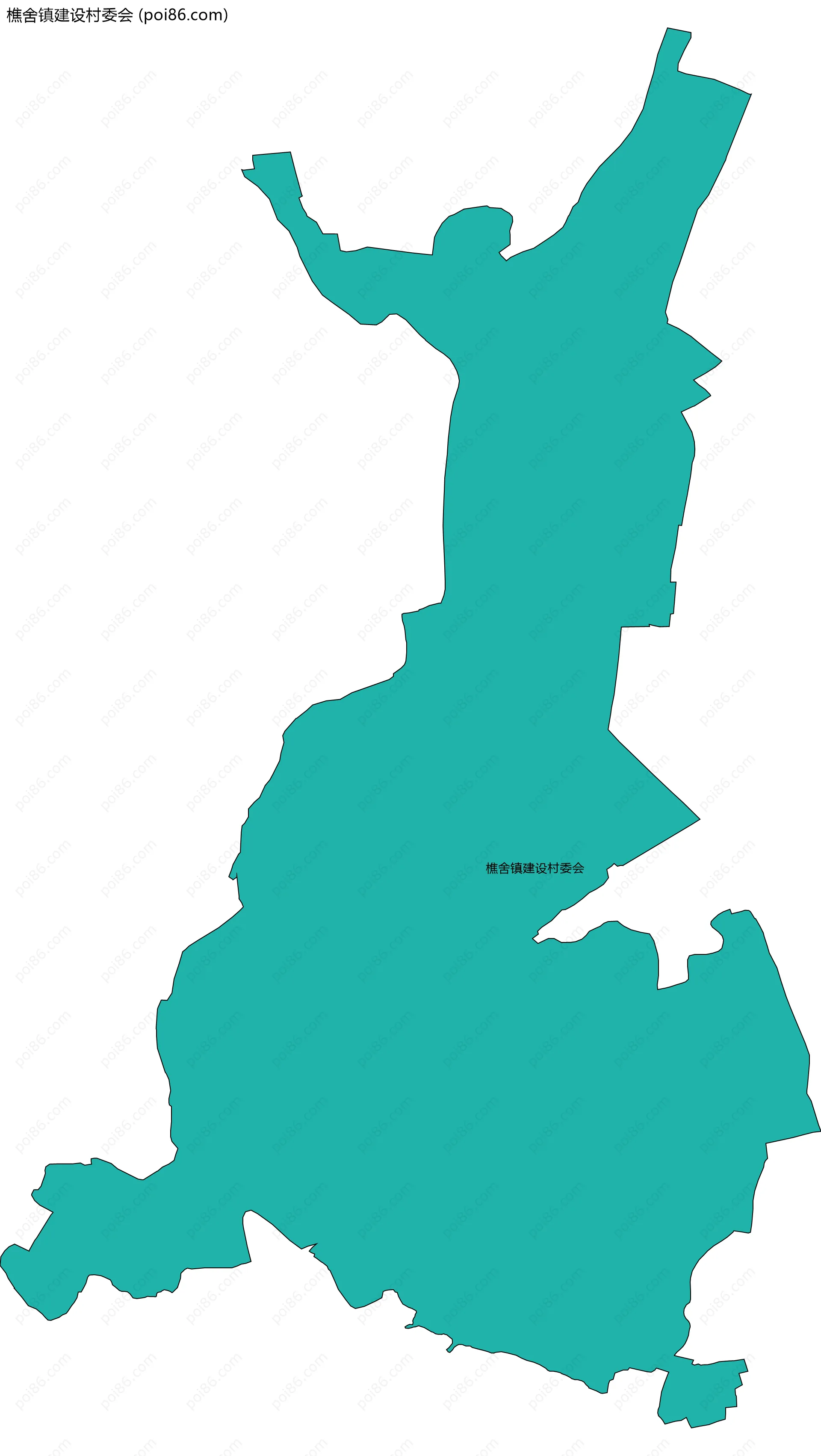 樵舍镇建设村委会边界地图