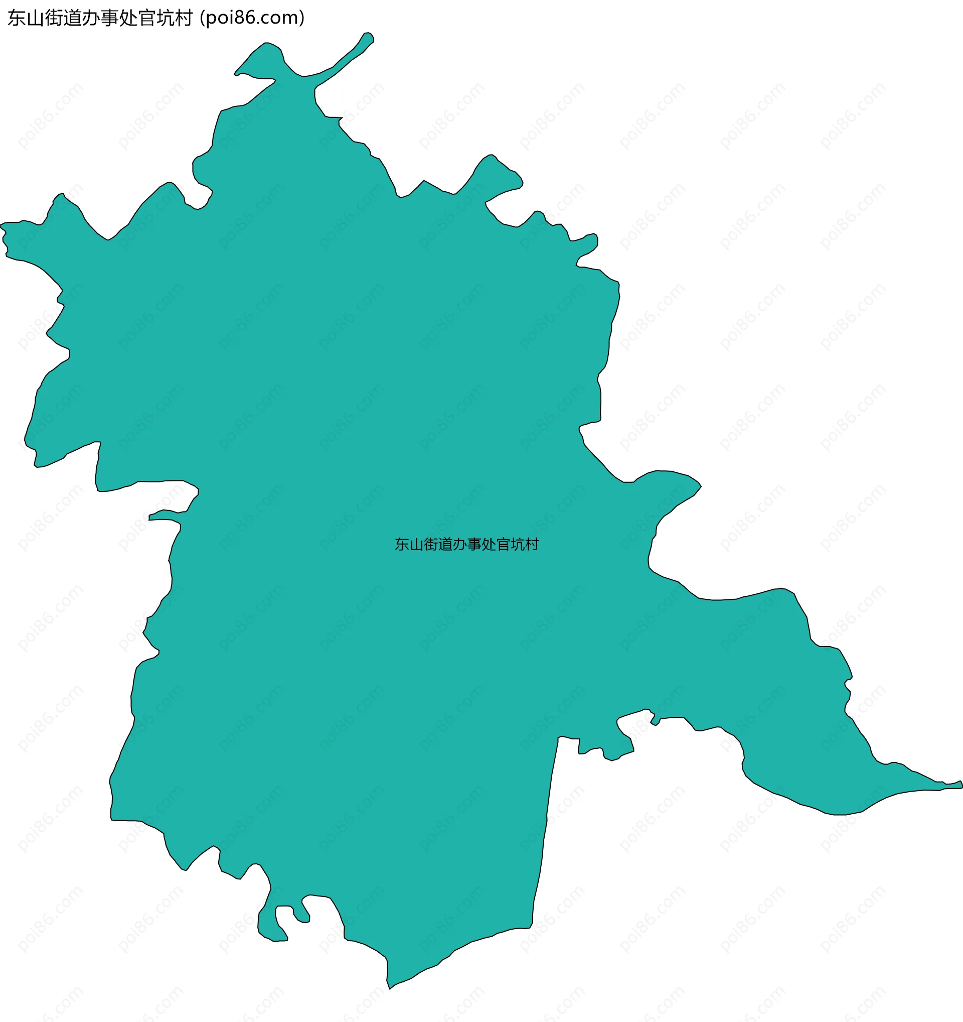 东山街道办事处官坑村边界地图