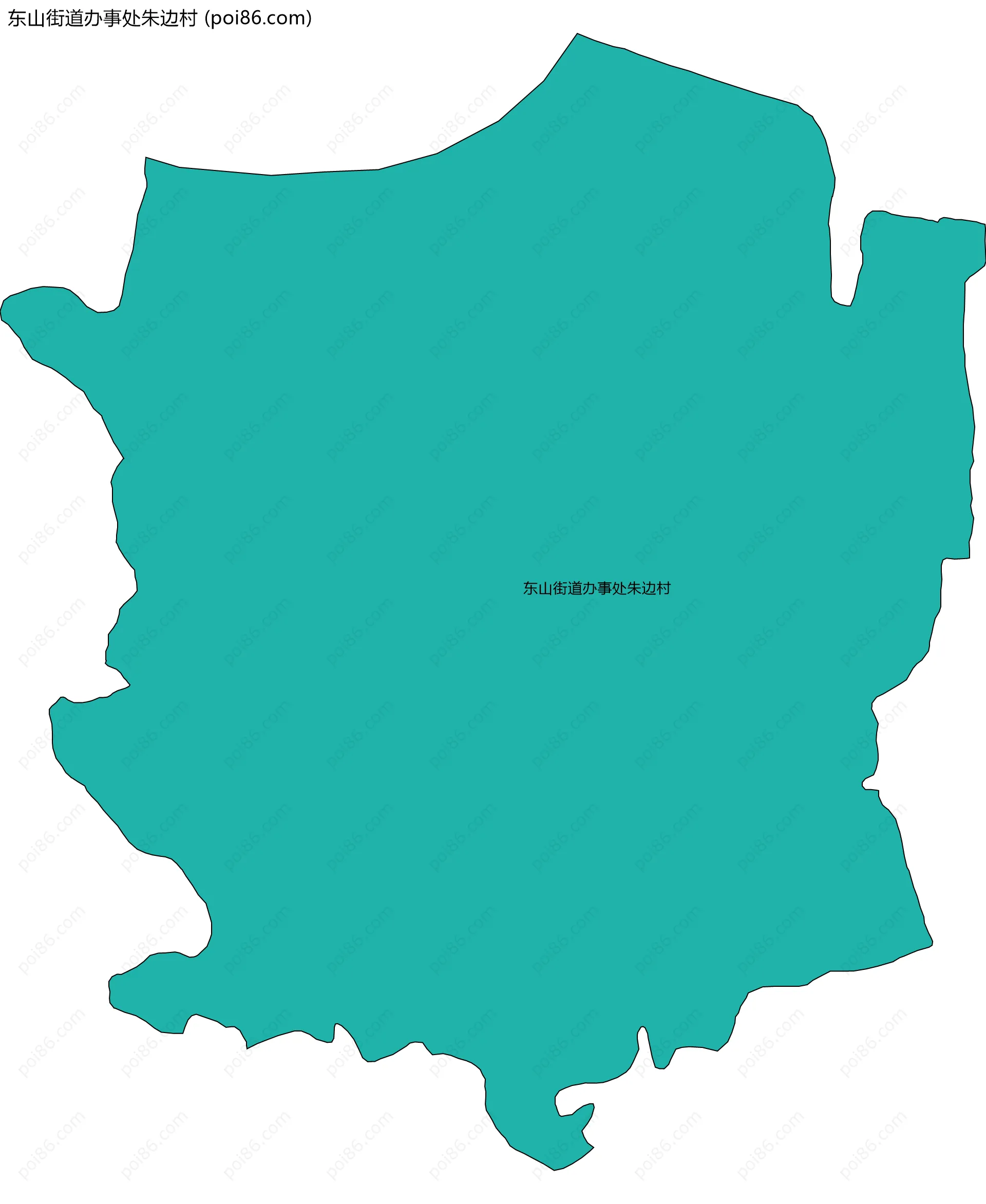 东山街道办事处朱边村边界地图