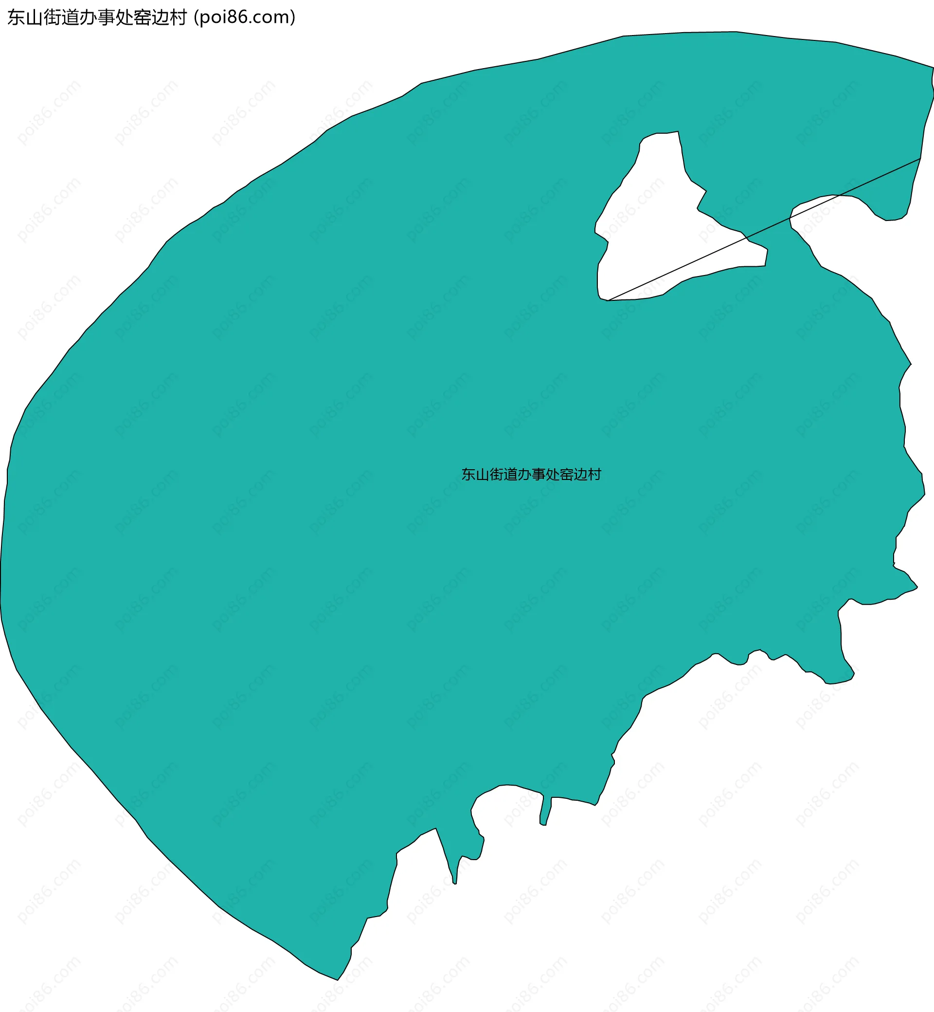 东山街道办事处窑边村边界地图