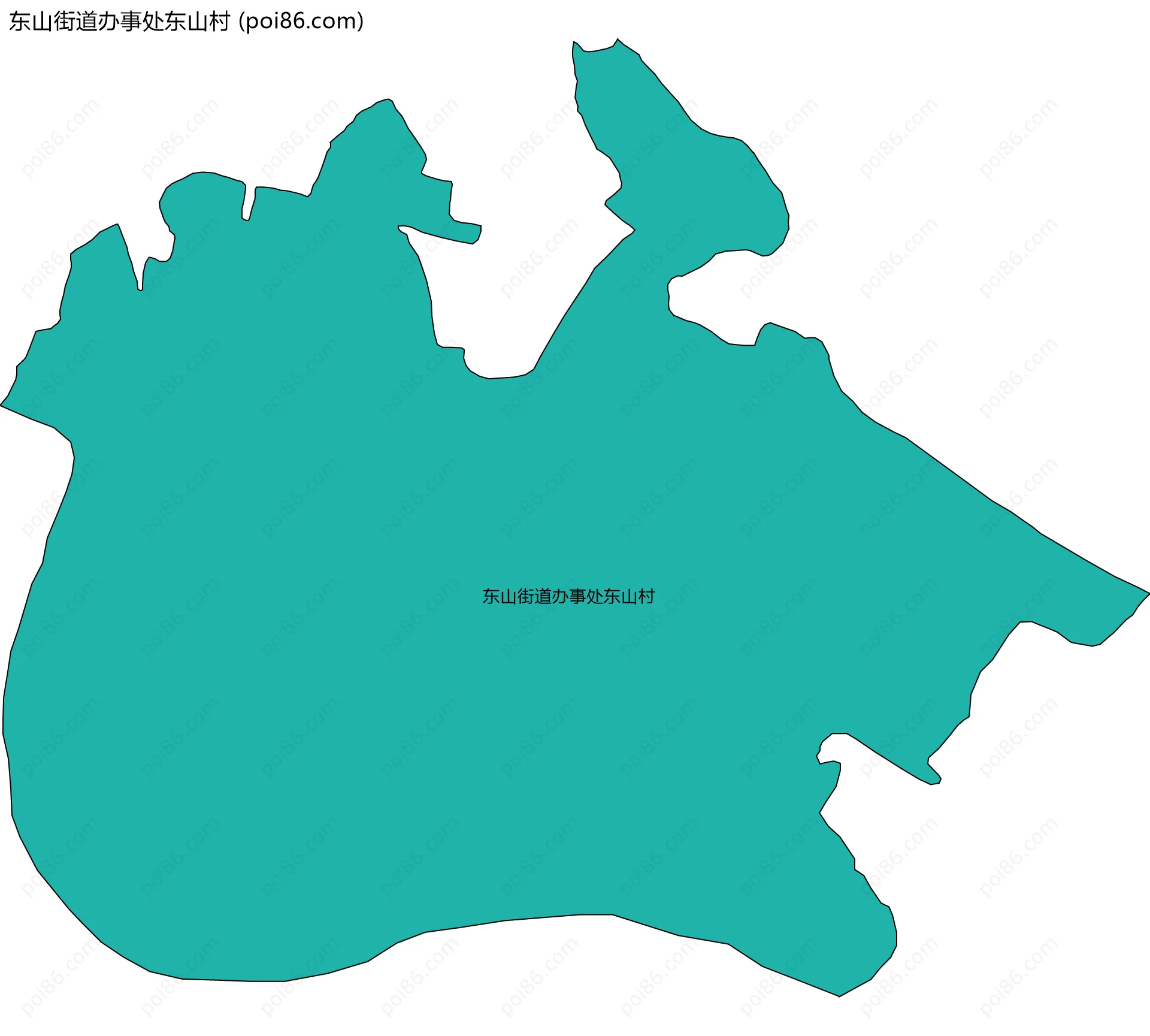 东山街道办事处东山村边界地图