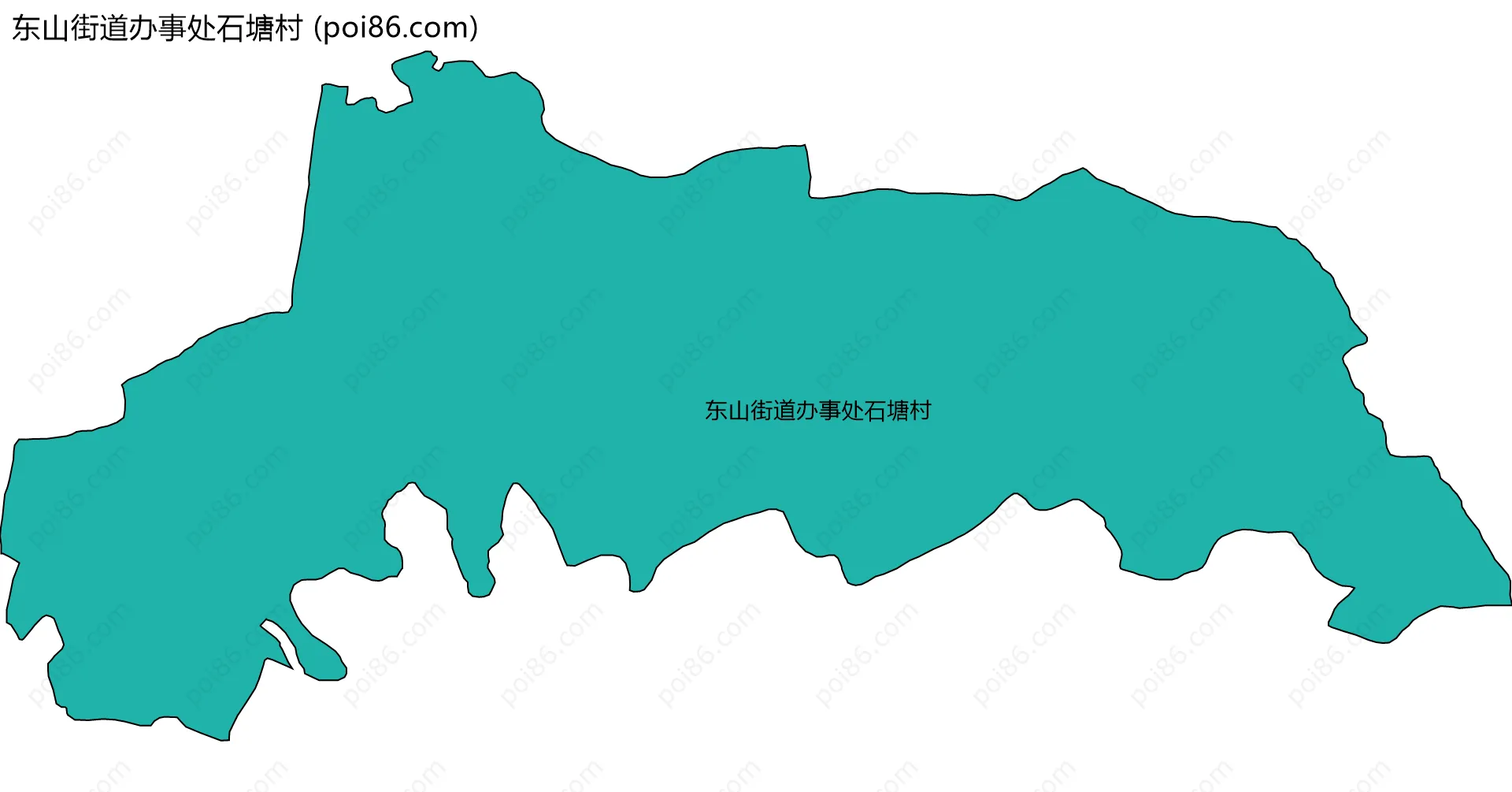 东山街道办事处石塘村边界地图