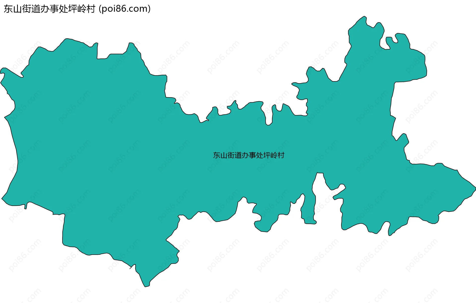东山街道办事处坪岭村边界地图