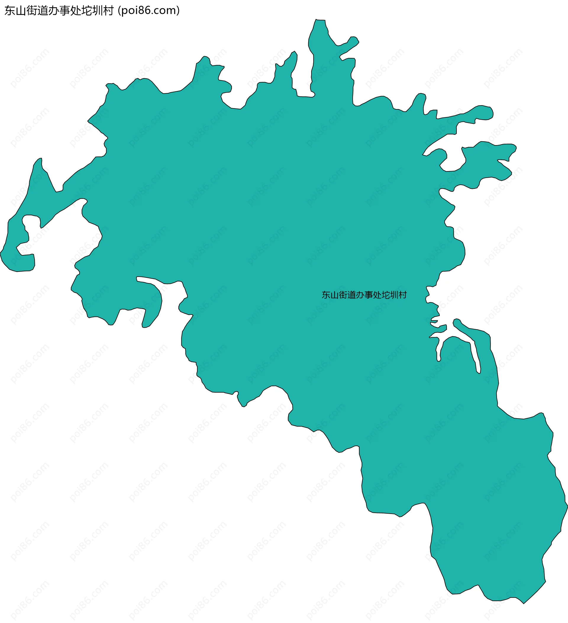 东山街道办事处坨圳村边界地图